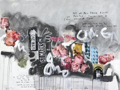 Subway Sonnet n°148 - Urban Mixed Media - Expressionnisme abstrait - Art floral