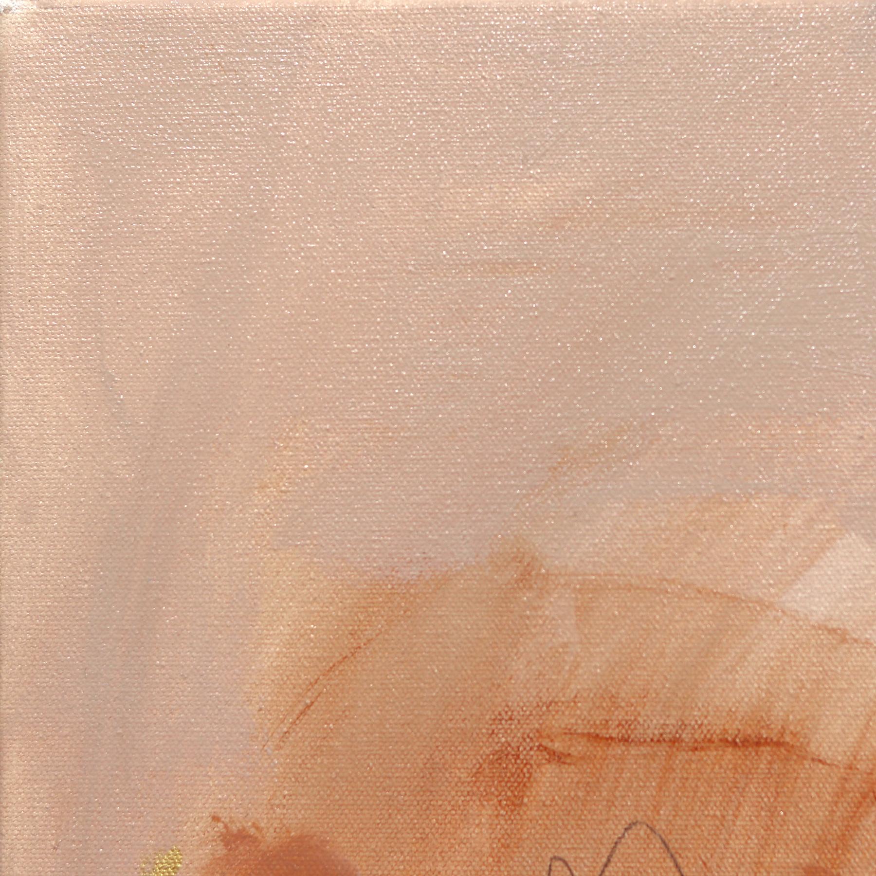 Subway Sonnet #152 - Original Mixed Media Abstract Expressionist Collage Artwork - Beige Abstract Painting by Susan Washington