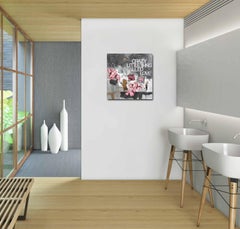 Subway Sonnet #154 - Expressionnisme abstrait et technique mixte poétique, œuvre d'art florale