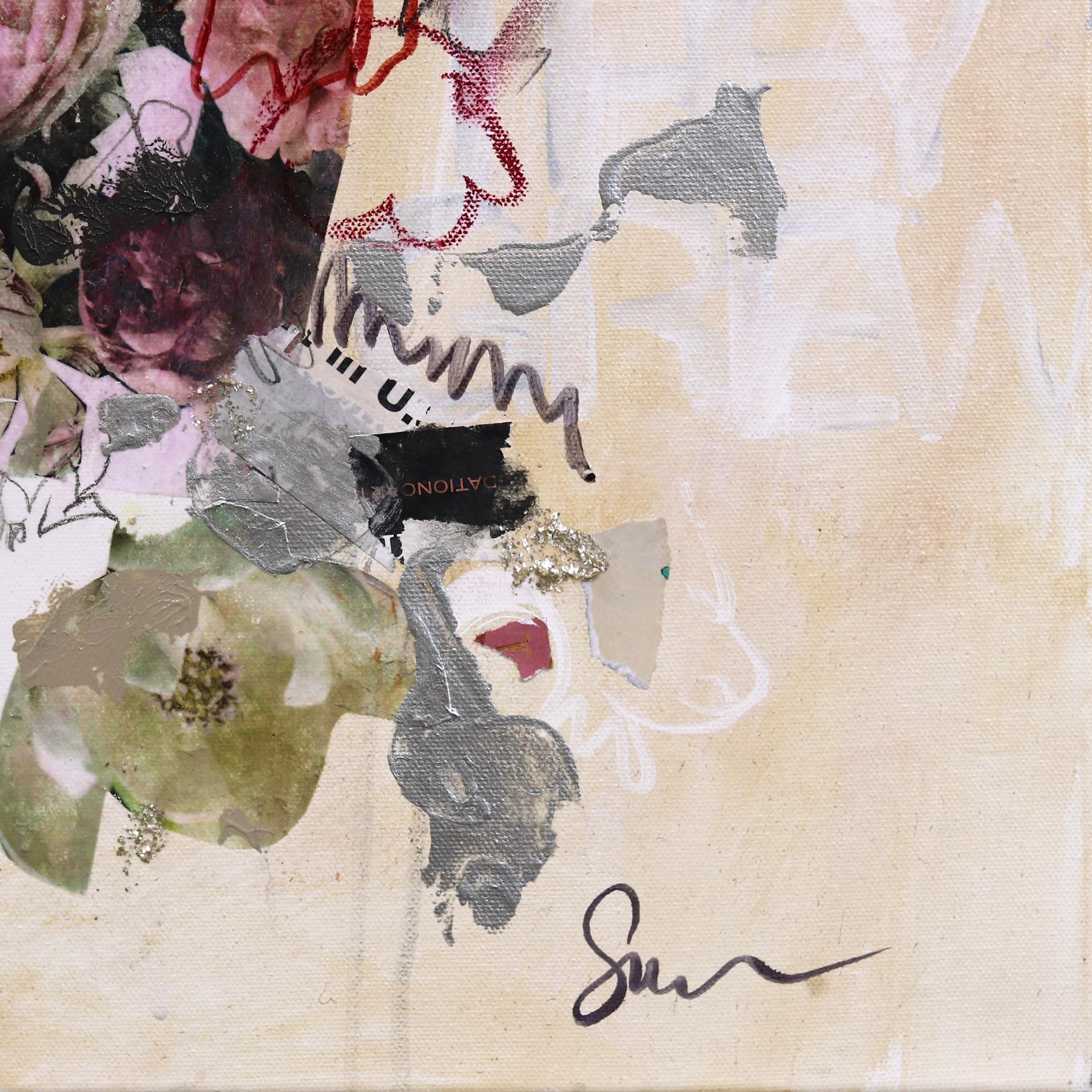 Subway Sonnet n° 156 - Œuvre d'art expressionniste florale abstraite et romantique en techniques mixtes en vente 3