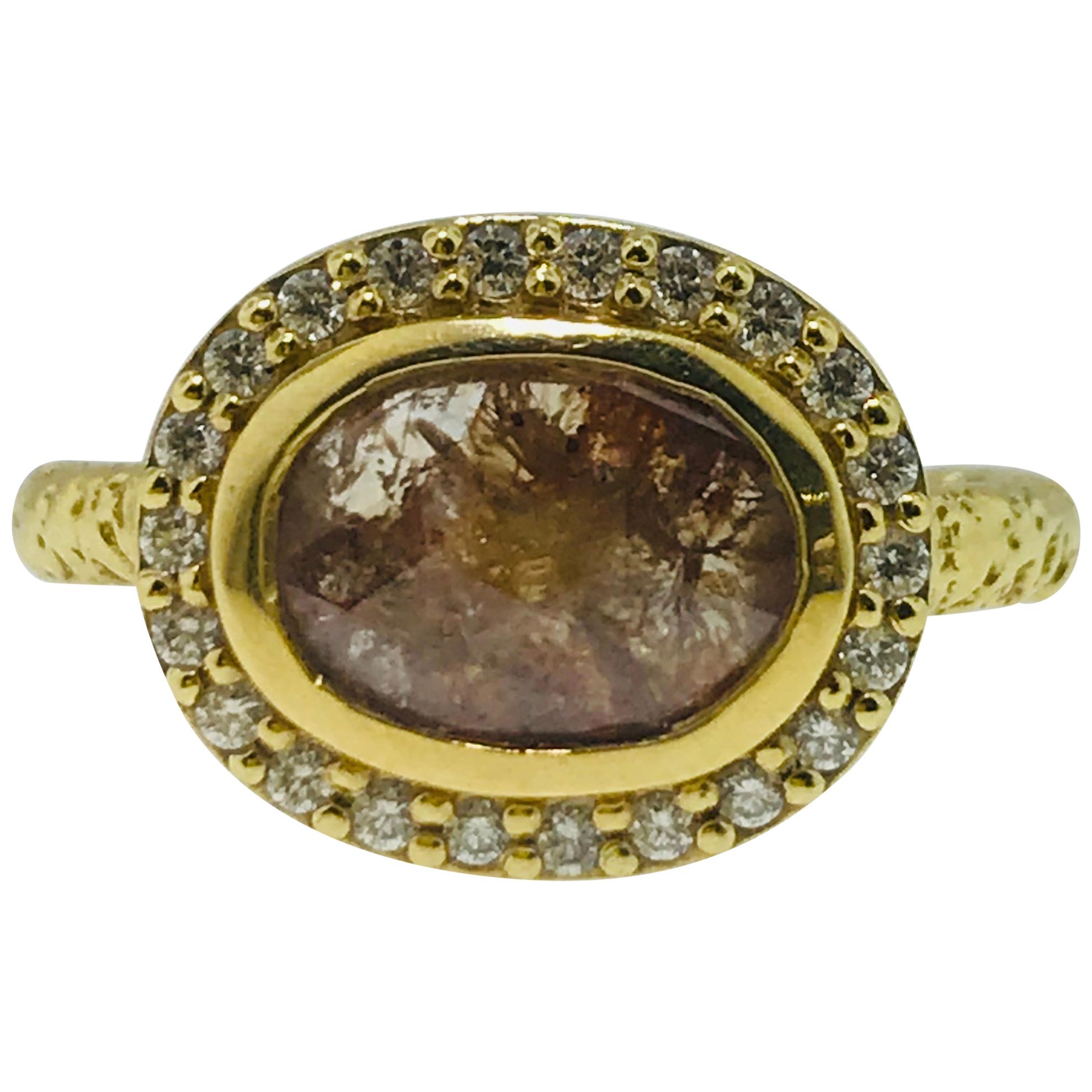 Pink Sapphire & Diamond Crew Stackable Ring main image 1