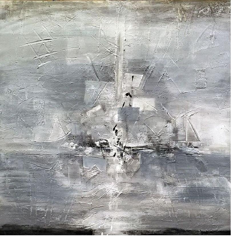 Susan Woldman Abstract Painting - Flags At Sea