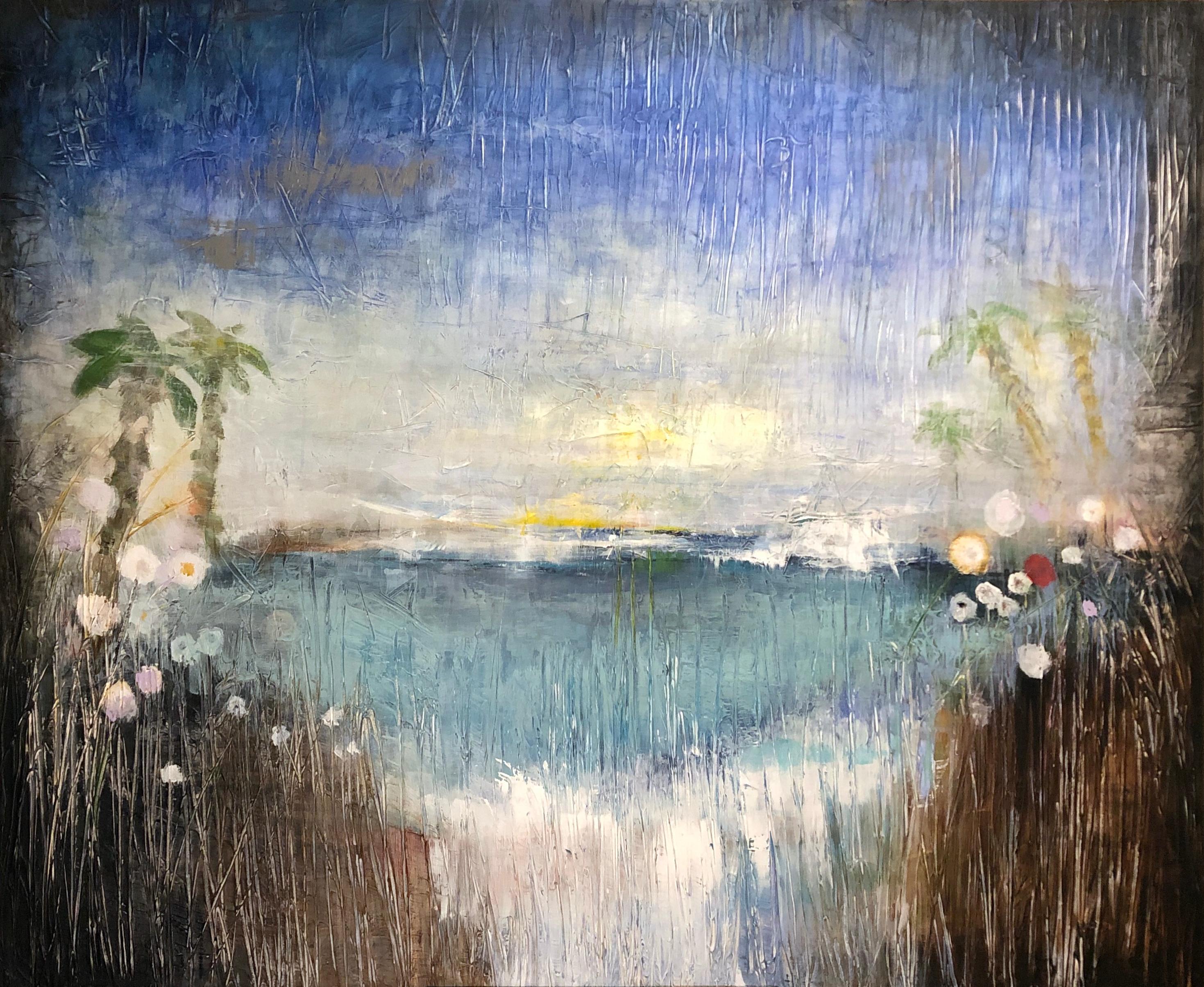 Miami, from the Waterfall collection, Acrylic Paint on Canvas, 2020

I bring my sensibility as a sculptor into these recent paintings. Thick textured impasto surfaces combine with landscape imagery to create depth, movement and light.
This series is