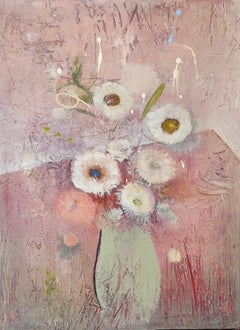 Susan Woldman - Pink Flowers On Table, Painting 2023