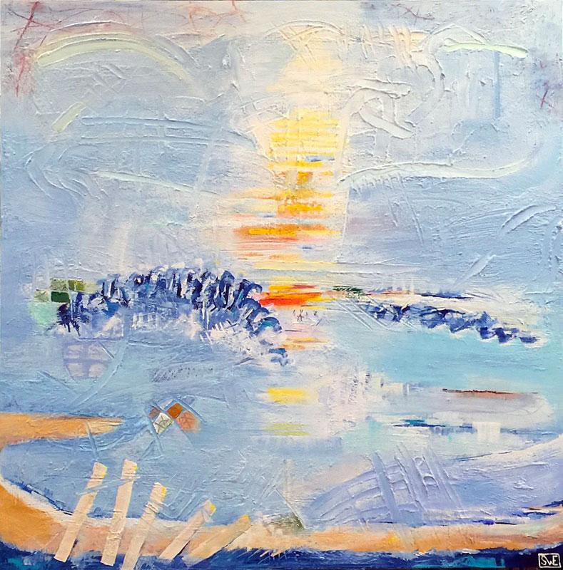 BLUE Series:
"People look at these paintings and ask "Do you live by the ocean?" No. I live in New York City. I've lived here most of my life and I've also been an artist since I can remember. My days are filled with tall buildings, cement,