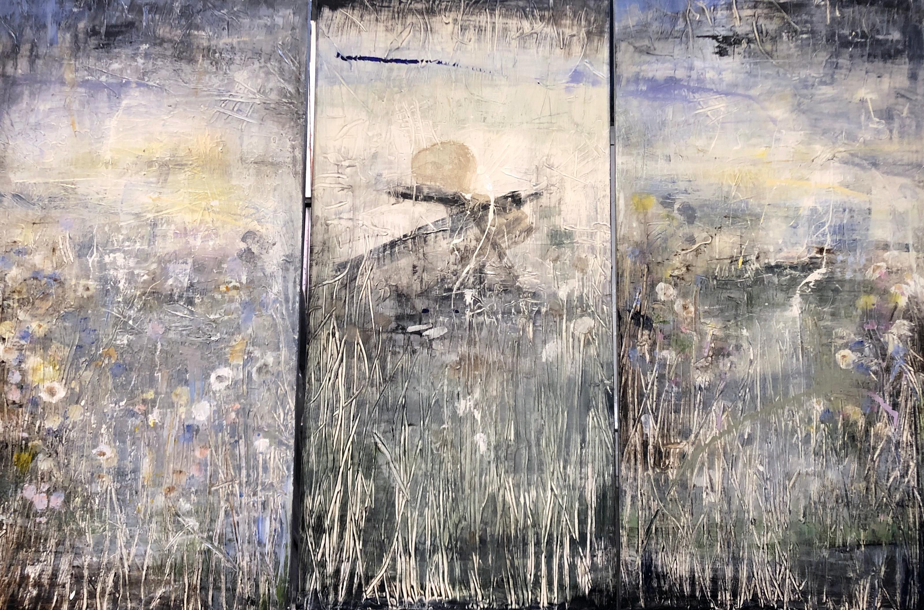 Drei, aus der Collection Triptychon, Acrylfarbe auf Leinwand, 2020

Ich bringe meine Sensibilität als Bildhauer in diese neuen Gemälde ein. Dick strukturierte Impasto-Oberflächen verbinden sich mit Landschaftsbildern, um Tiefe, Bewegung und Licht zu