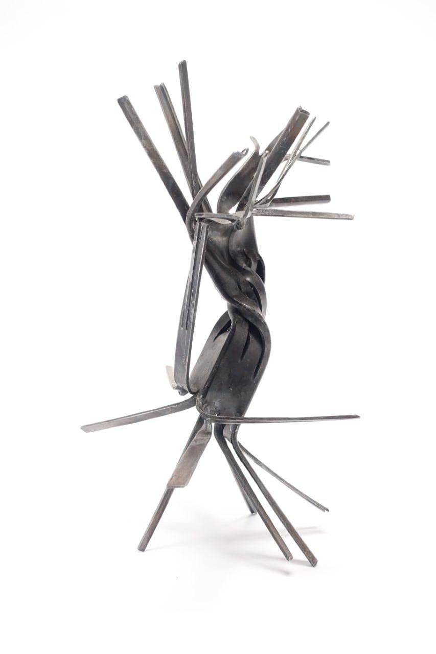 Flap Dancer : contemporary steel sculpture and home decor - Sculpture by Susan Woods