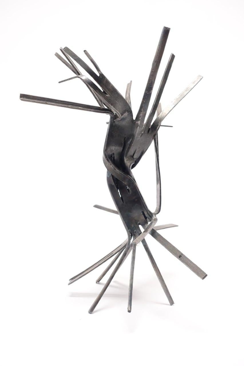 Flap Dancer : contemporary steel sculpture and home decor - Abstract Expressionist Sculpture by Susan Woods