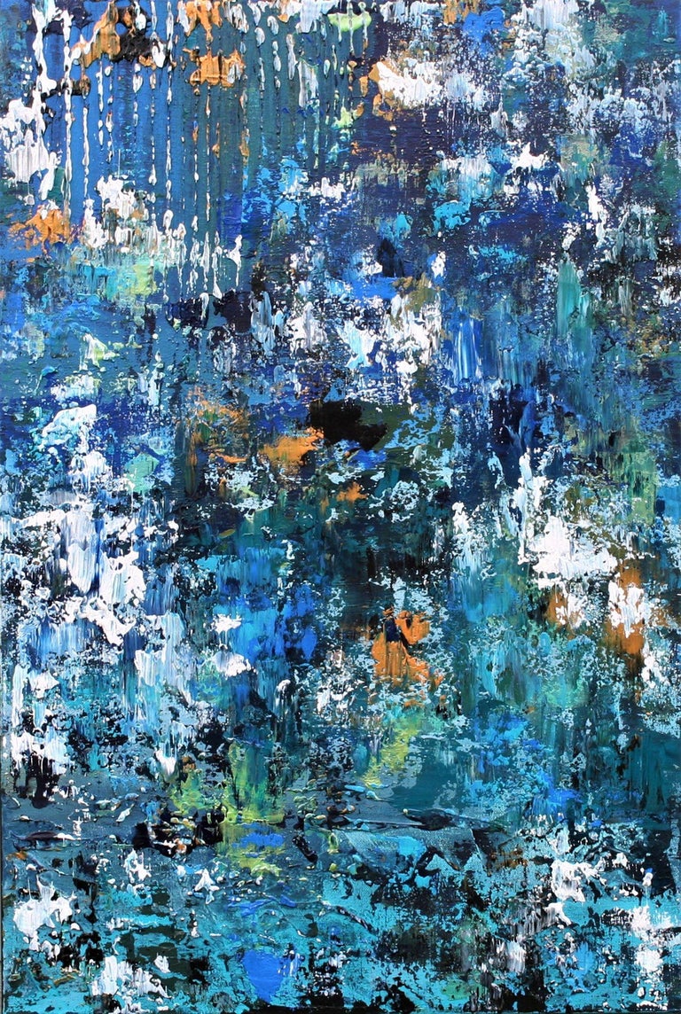 Susan Wooler - Abstract Liquid Reflections 76 x 51cm Textured Abs ...