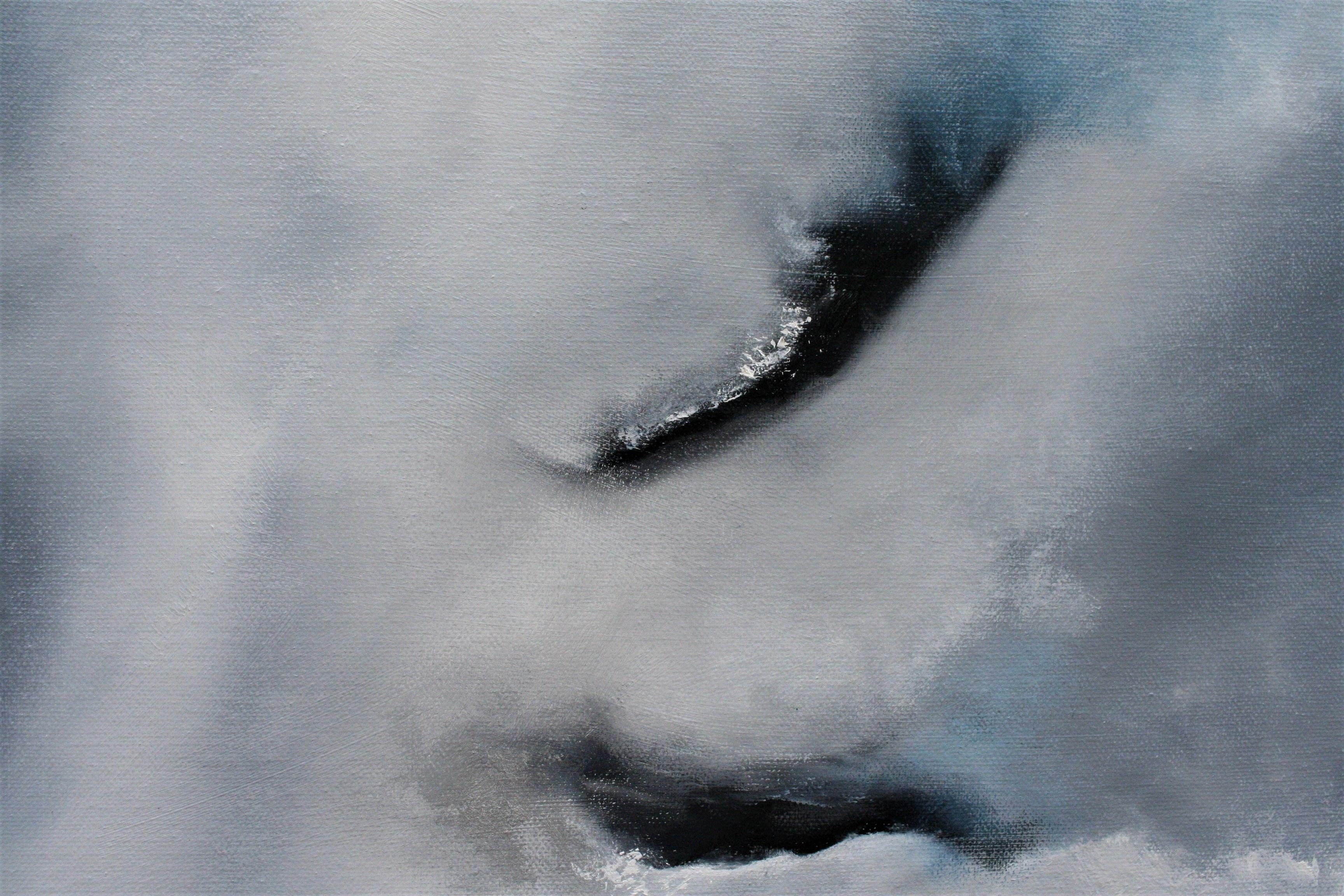 Stunning contemporary painting is very atmospheric, dramatic and with a real 'WOW' factor!     Inspired by the clouds and sky; the proverbial saying 'every cloud has a silver lining' is used to convey the notion that, no matter how bad a situation