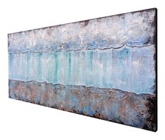 Rinascimento astratto strutturato 100 x 50 cm, Pittura, Acrilico su tela