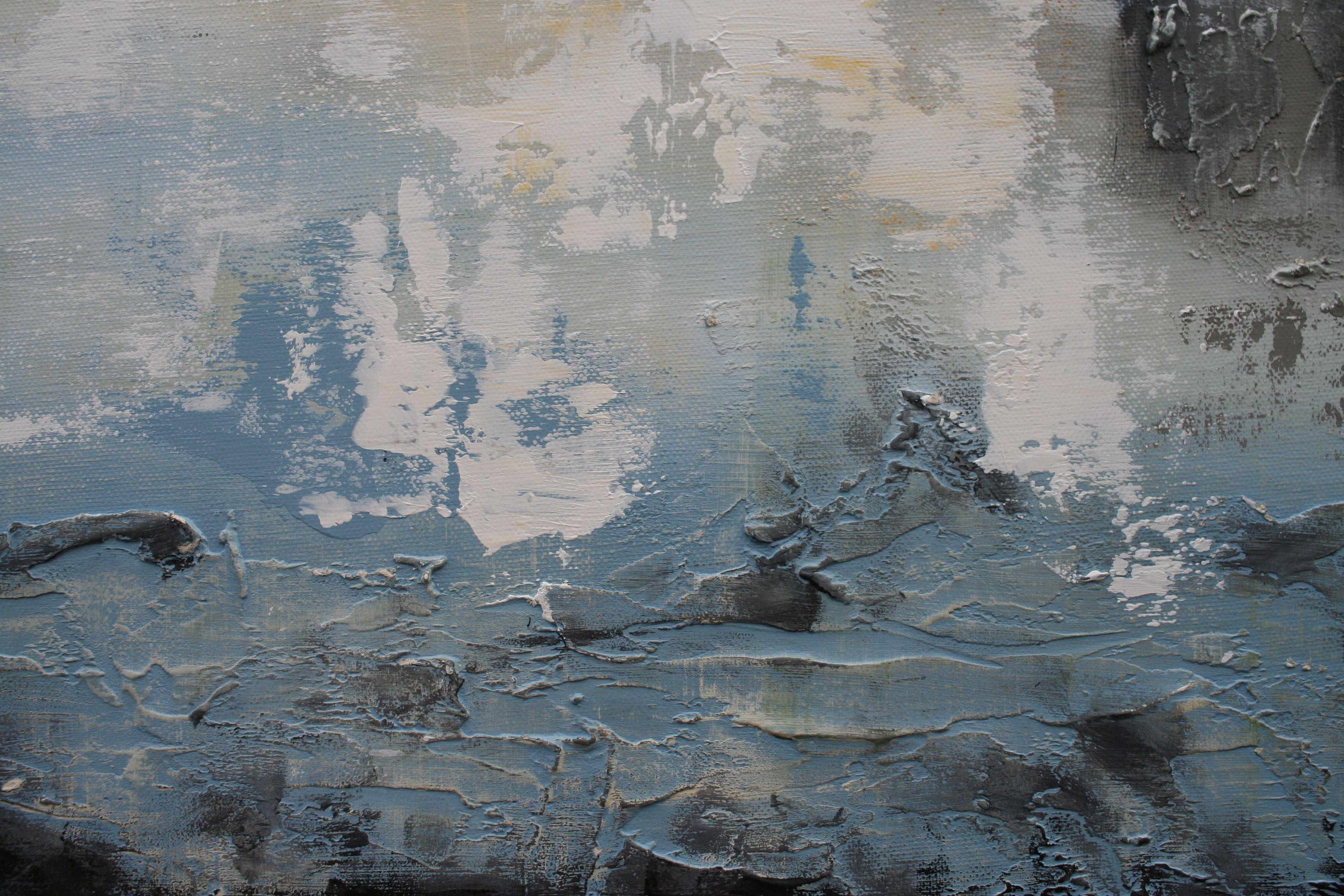 XL Holding Back The Tide 80 x 80 cm Textured, Painting, Acrylic on Canvas 4