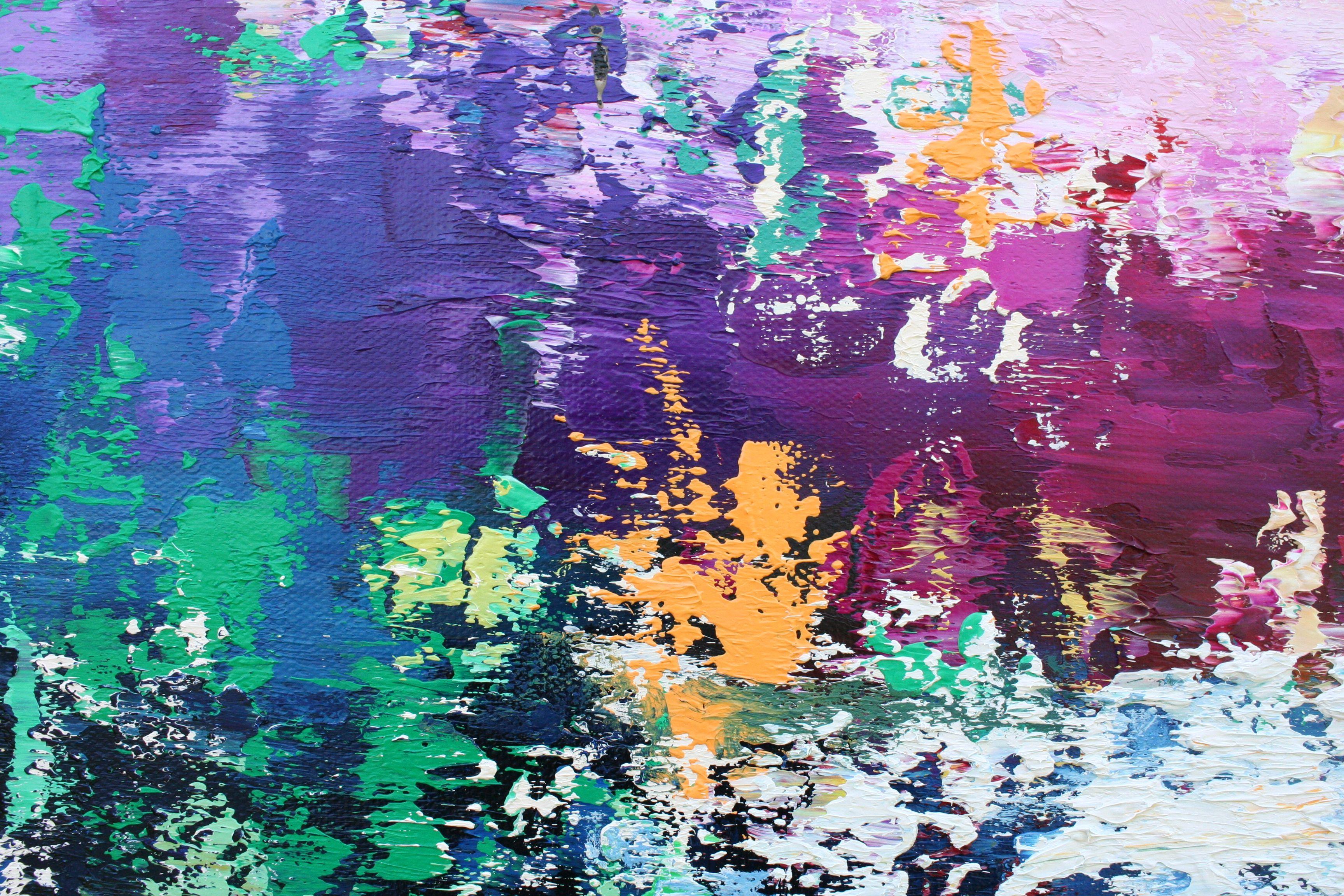 XL Summer Reflections II 60 x 60 cm, Painting, Oil on Canvas For Sale 1