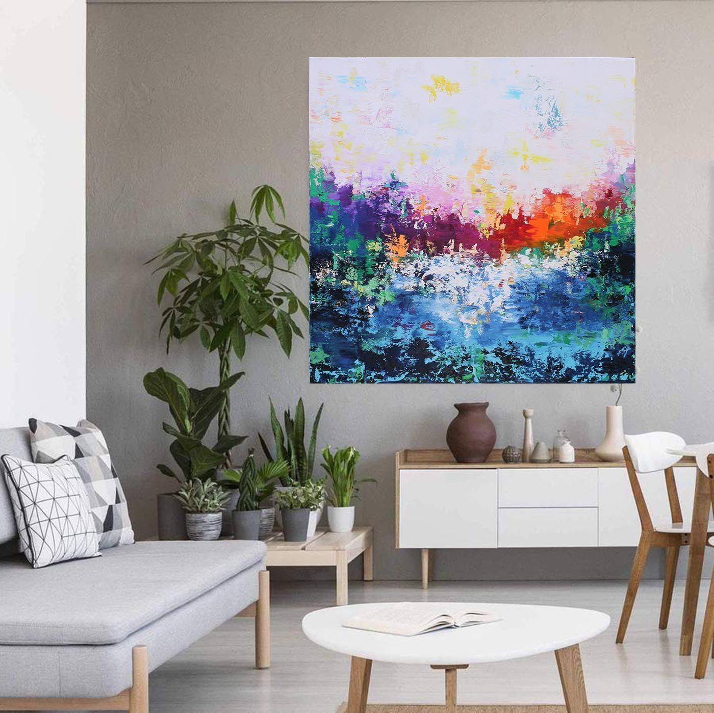 XL Summer Reflections II 60 x 60 cm, Painting, Oil on Canvas For Sale 3