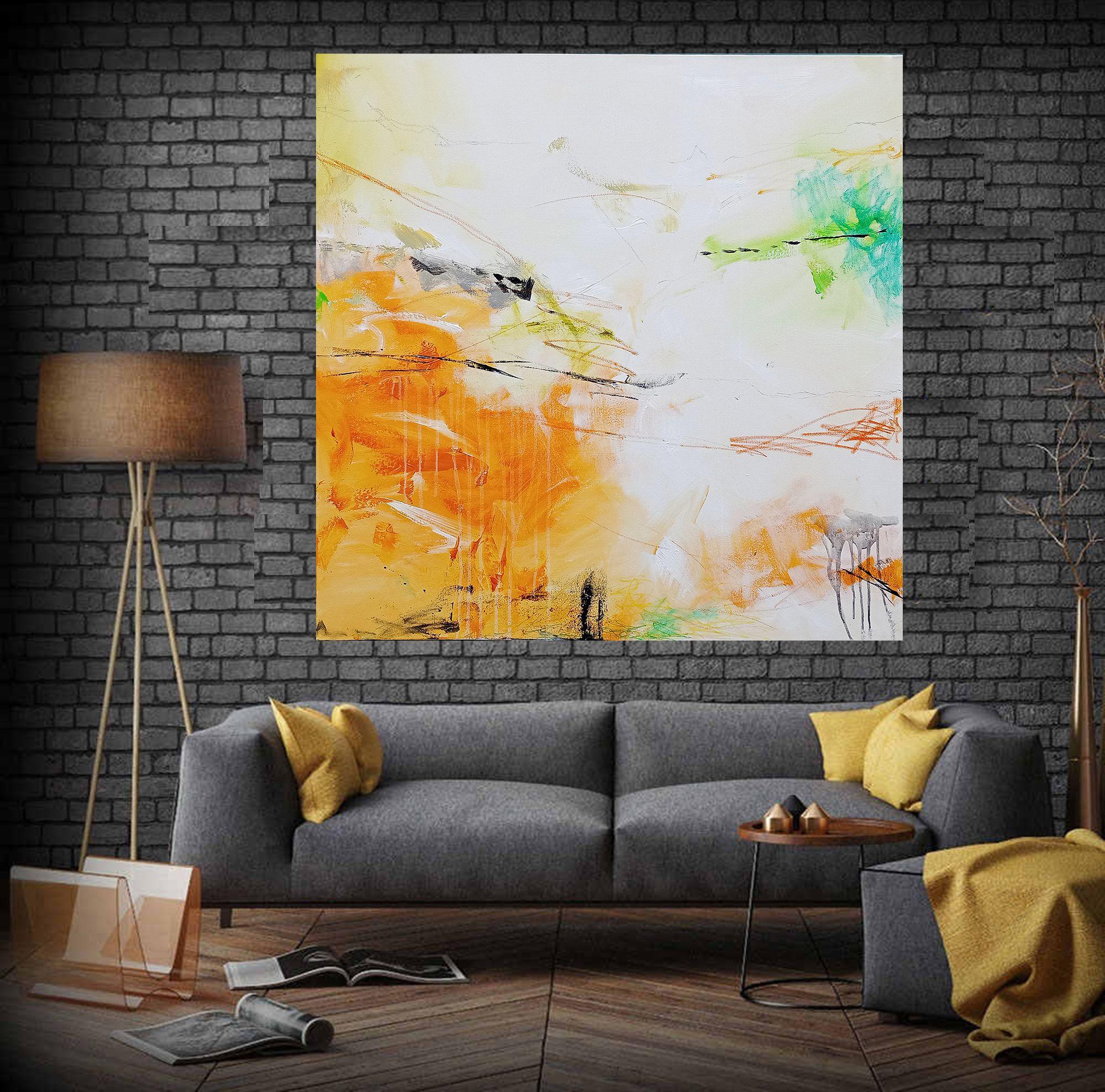 XXL Astratto Finché non brilli 100 x 100 cm, Pittura, Acrilico su tela - Painting di Susan Wooler