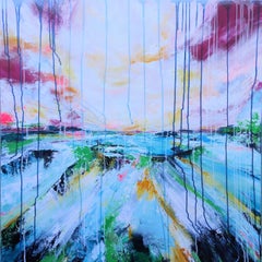 XXL Early Morning Breeze 100 x 100 cm, Painting, Acrylic on Canvas