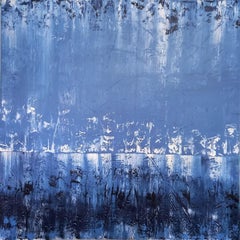XXL Lakeside 90 x 90 cm Abstract Painting, Painting, Acrylic on Canvas