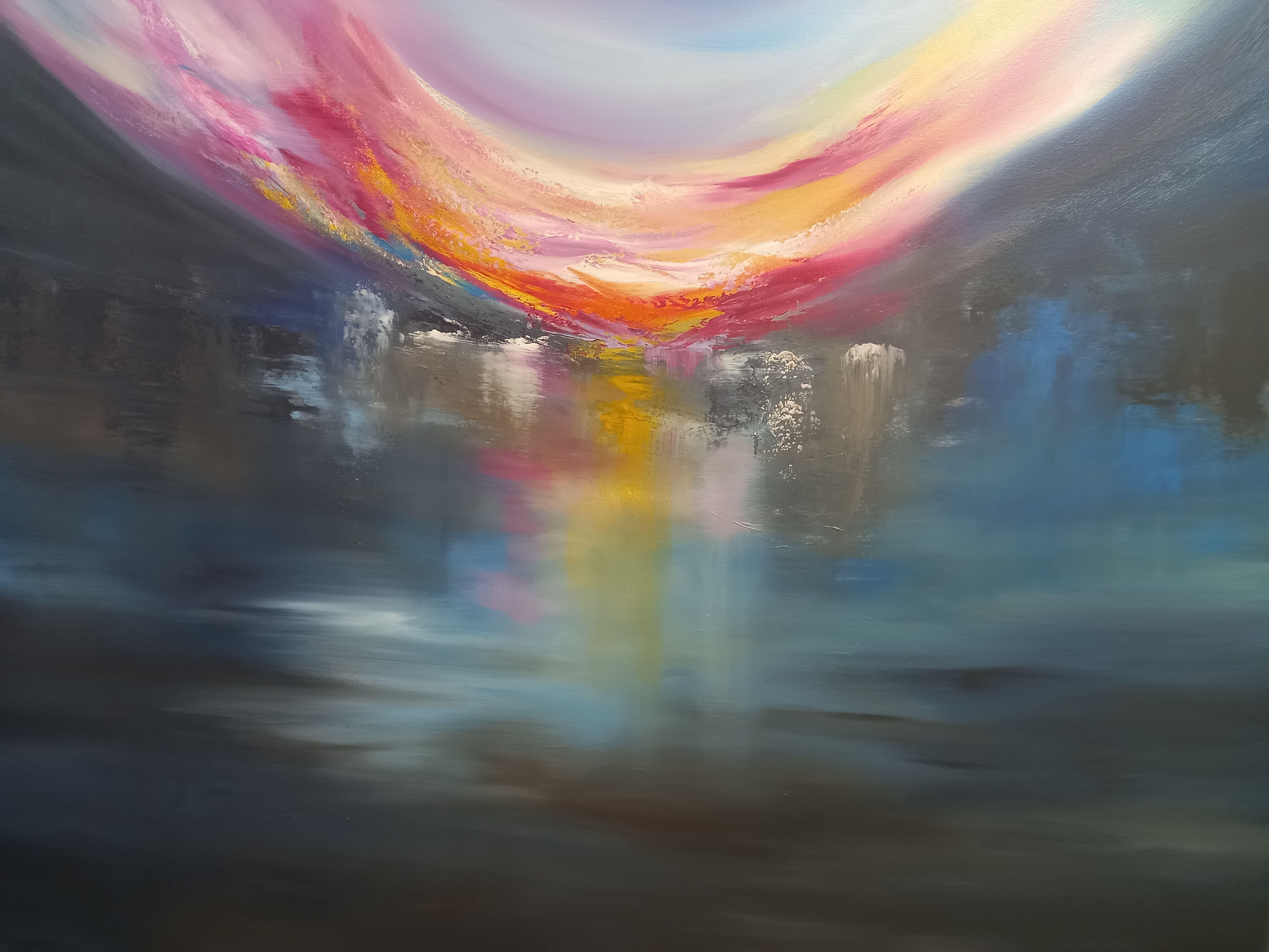 Pittura ad olio XXL Stillwater Reflections 100x100cm, Pittura, Olio su tela in vendita 2