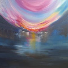 XXL Oil Painting Stillwater Reflections 100x100cm, Painting, Oil on Canvas