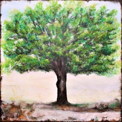 Used XXL Painting Tree Nature Reborn, Painting, Acrylic on Canvas
