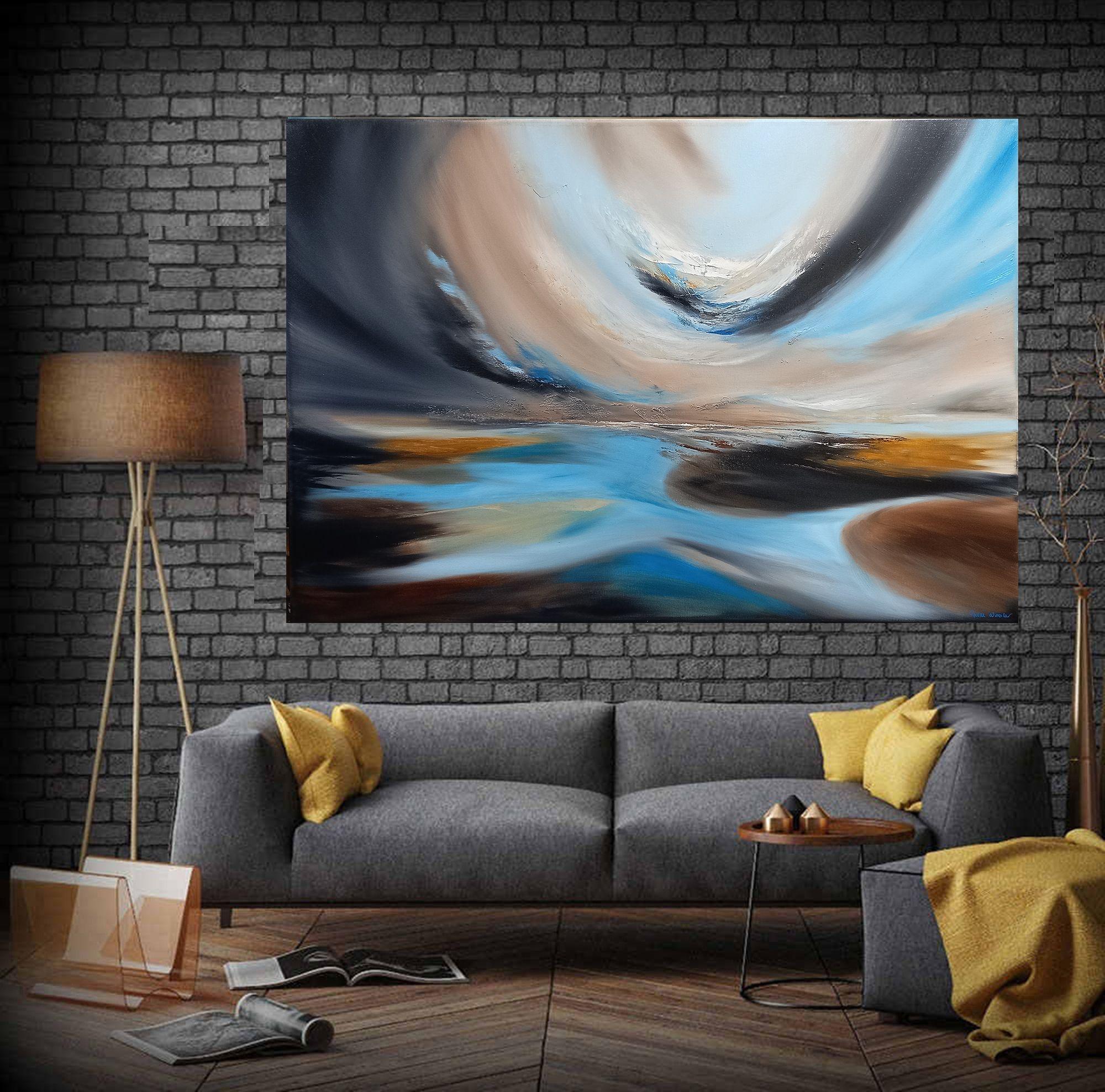 XXL Solace of Dawn 100 x 70 cm, Painting, Oil on Canvas For Sale 1