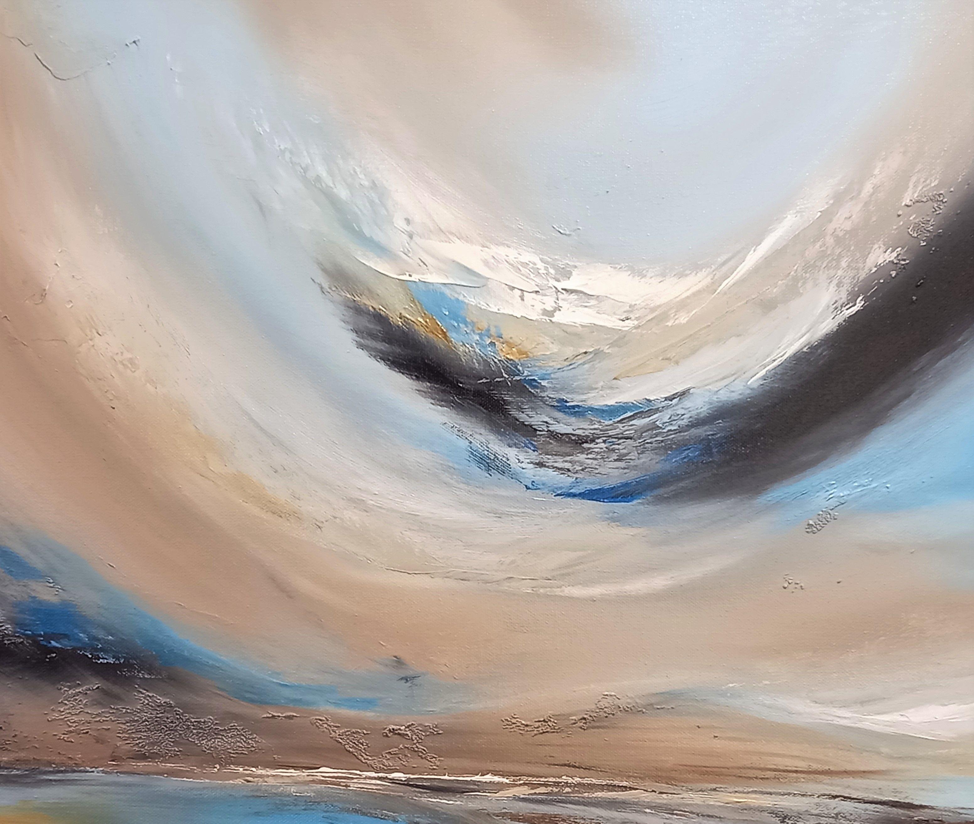 XXL Solace of Dawn 100 x 70 cm, Painting, Oil on Canvas For Sale 4