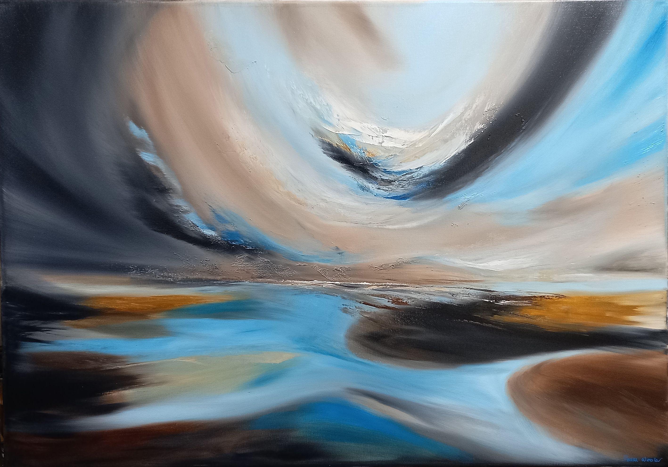 XXL Solace of Dawn 100 x 70 cm    Size 100 x 70 cms  Professional Gallery Wrapped Canvas  Edges Painted Black  Ready to Hang  Varnished for protection  Room for reference    Signed, dated and titled. Original artwork with signed Certificate of