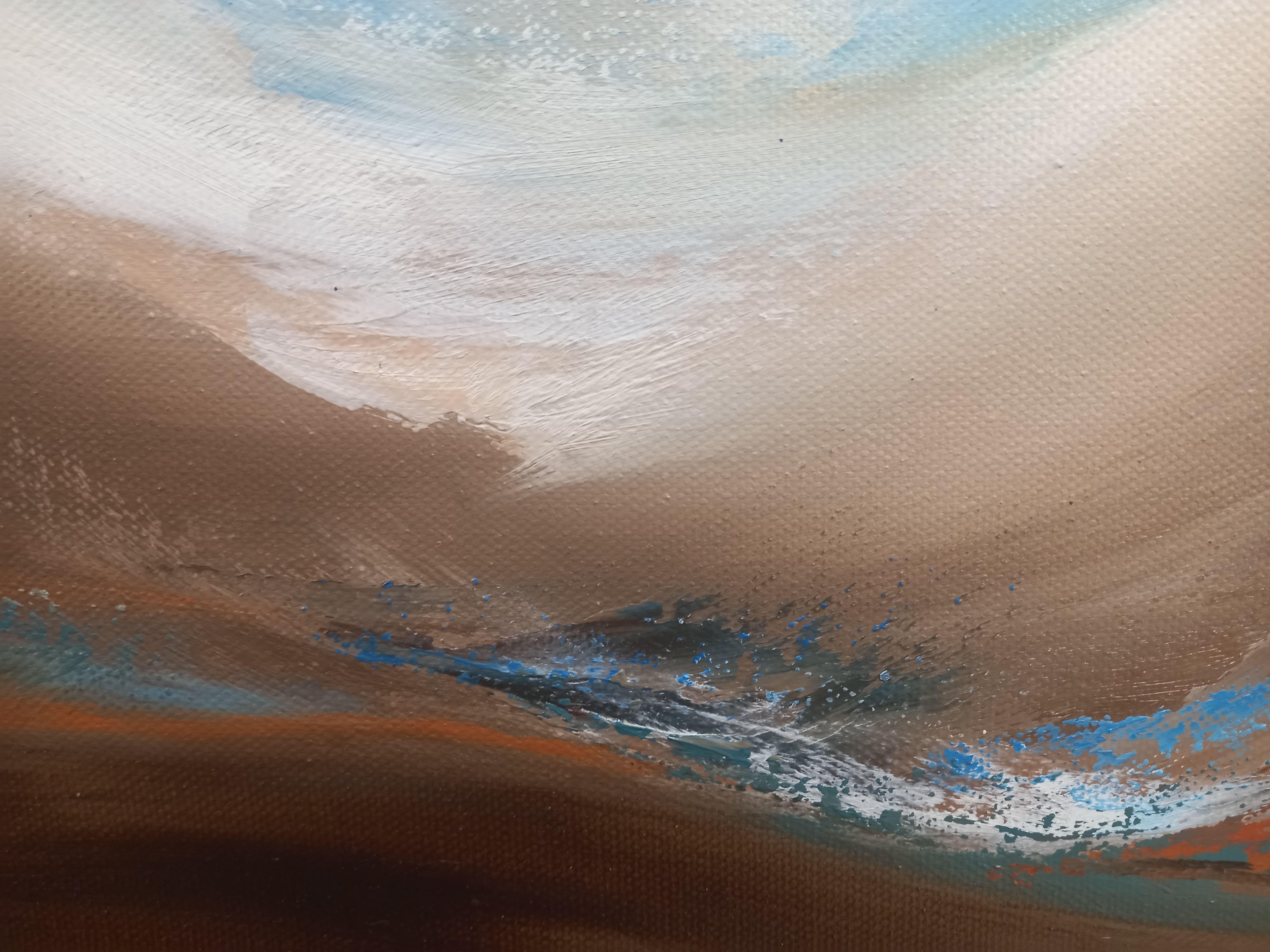 XXL Tranquil Shores Oil Painting 100 x 70 cm, Painting, Oil on Canvas For Sale 3