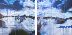 XXXL Abstract Antarctica 200 x 100 cm Diptych, Painting, Oil on Canvas