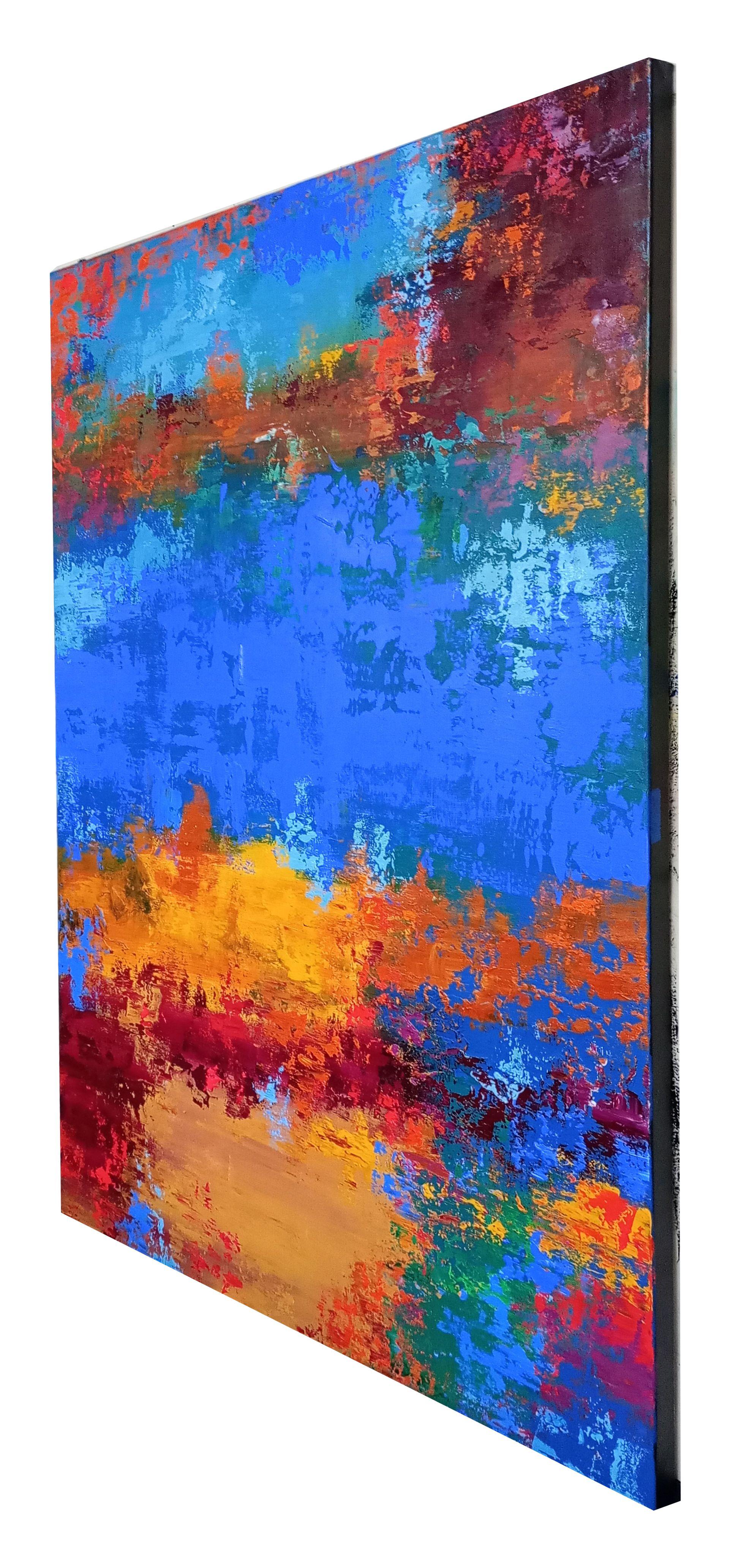 XXXL Pittura astratta Ocean Sunset 120 X 80cm Pittura astratta strutturata    Per creare questo dipinto colorato e vibrante che cattura l'attenzione sono state utilizzate texture, strutture e crepe profonde.    Dimensioni 120 x 80 cm  Tela