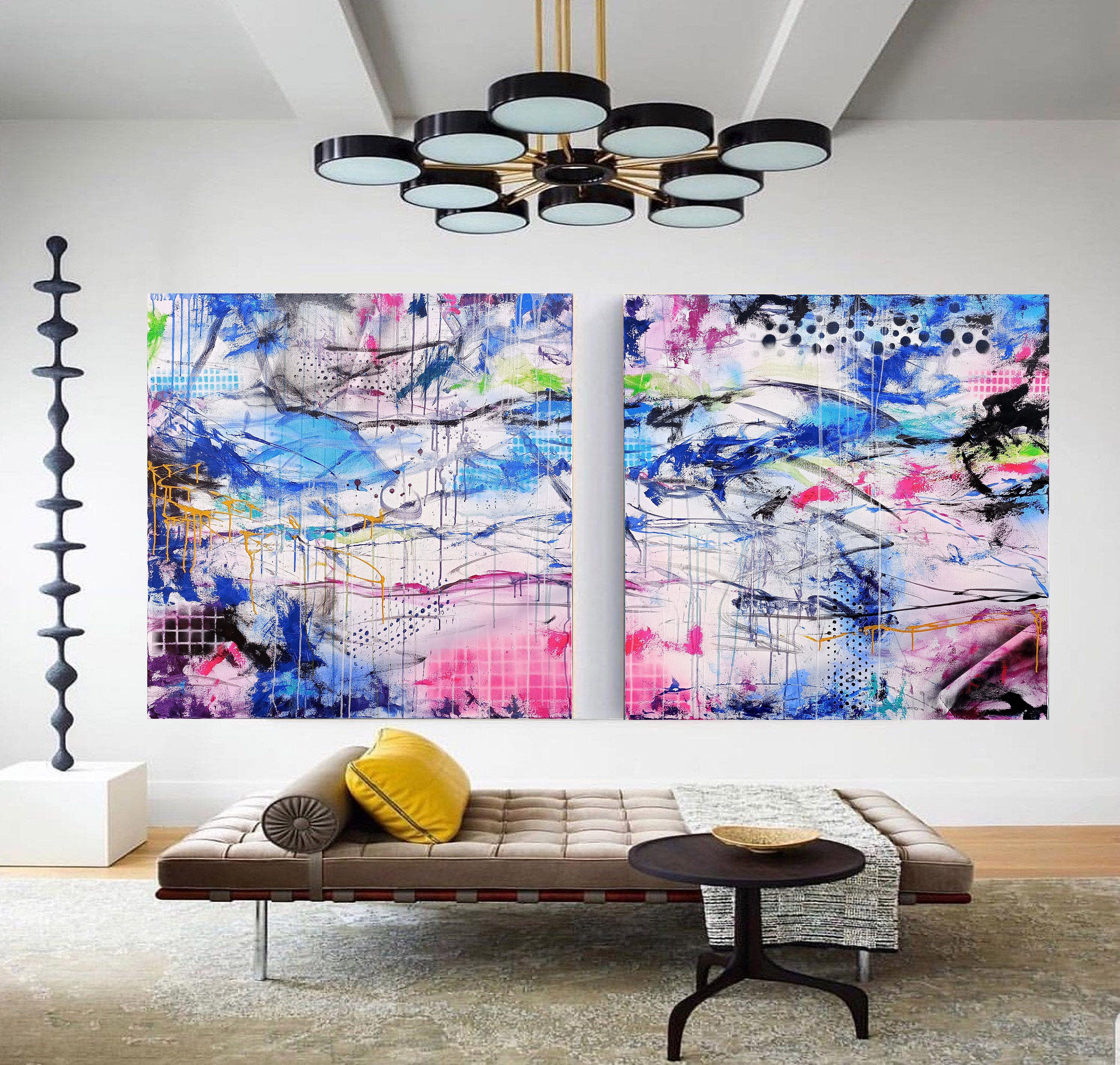 XXXL Abstracto El otro lado de mí 200X100CM, Pintura, Acrílico sobre lienzo - Painting de Susan Wooler