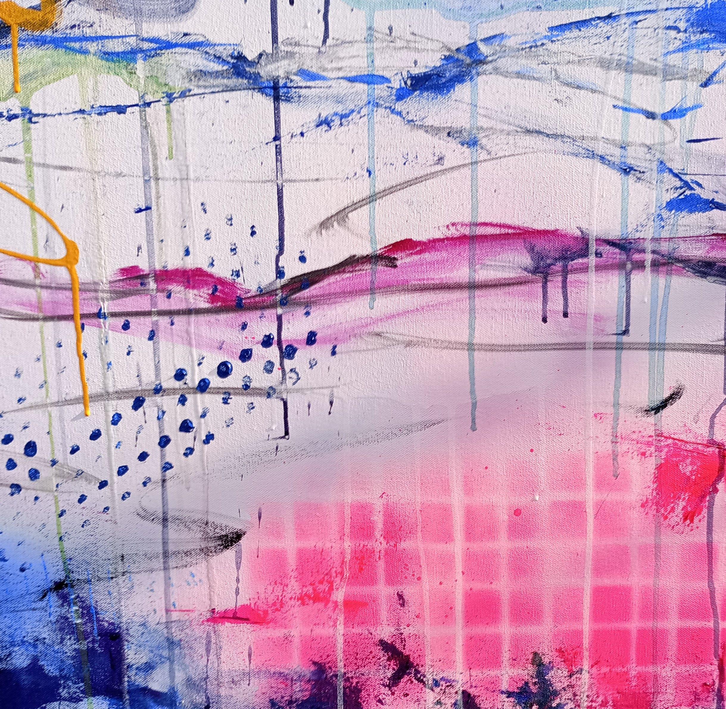 XXXL Abstracto El otro lado de mí 200X100CM, Pintura, Acrílico sobre lienzo - Abstract Painting Gris de Susan Wooler
