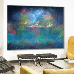 XXXL Beginn der Zeit 120 x 100 cm, Malerei, Acryl auf Leinwand