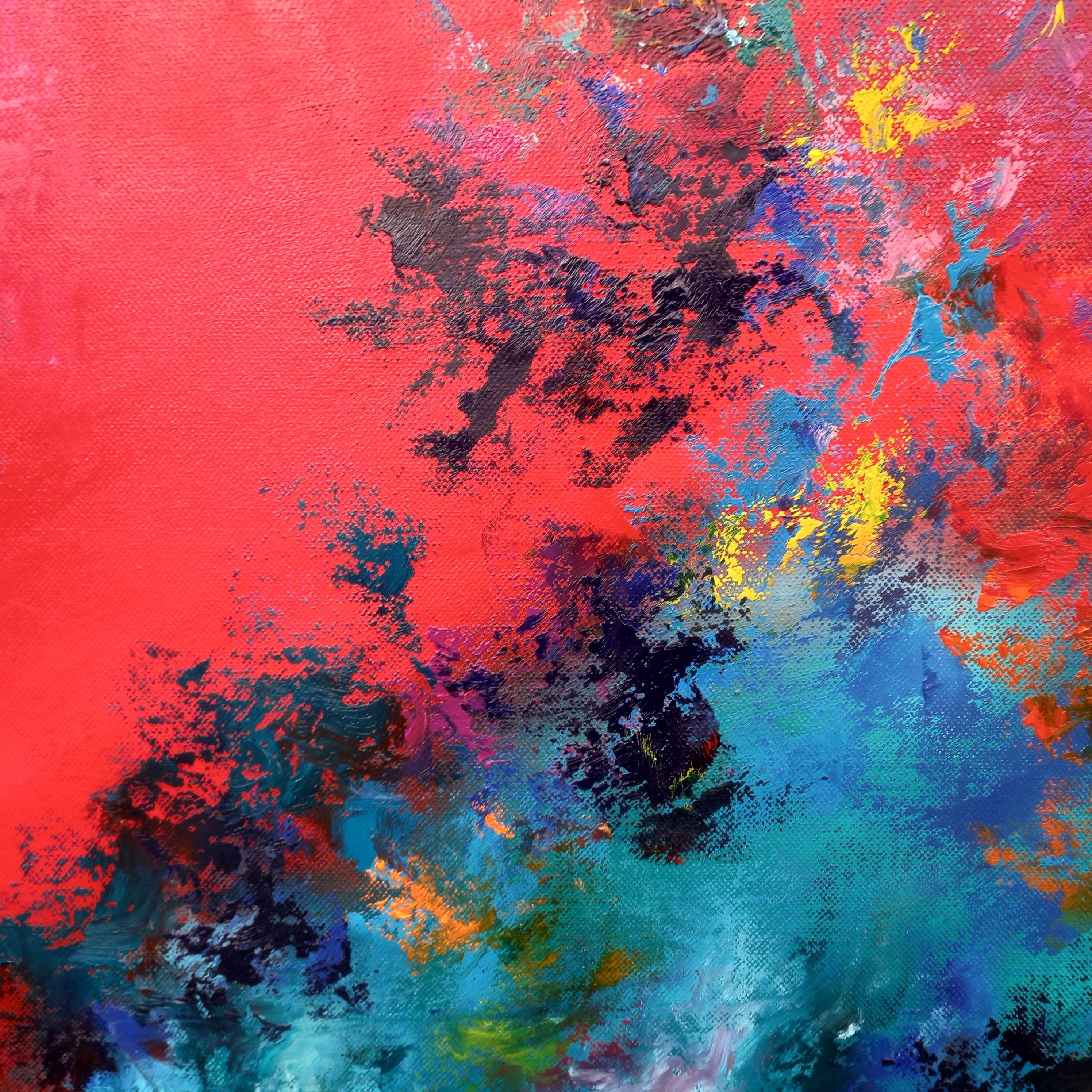 XXXL Óleo Promesa Oriental 160 x 80 cm, Pintura, Óleo sobre lienzo - Painting Abstracto de Susan Wooler