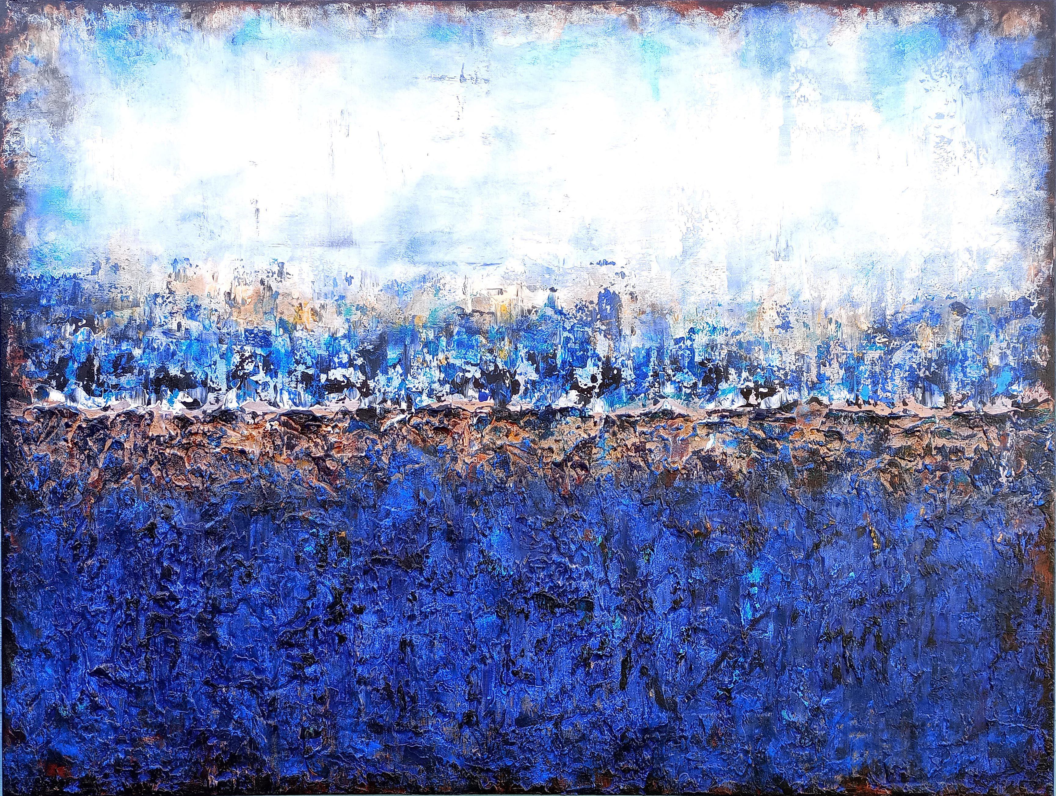 Abstract Painting de Susan Wooler - XXXL Sombras de medianoche 122 x 92cm Arte con textura, Pintura, Acrílico sobre lienzo