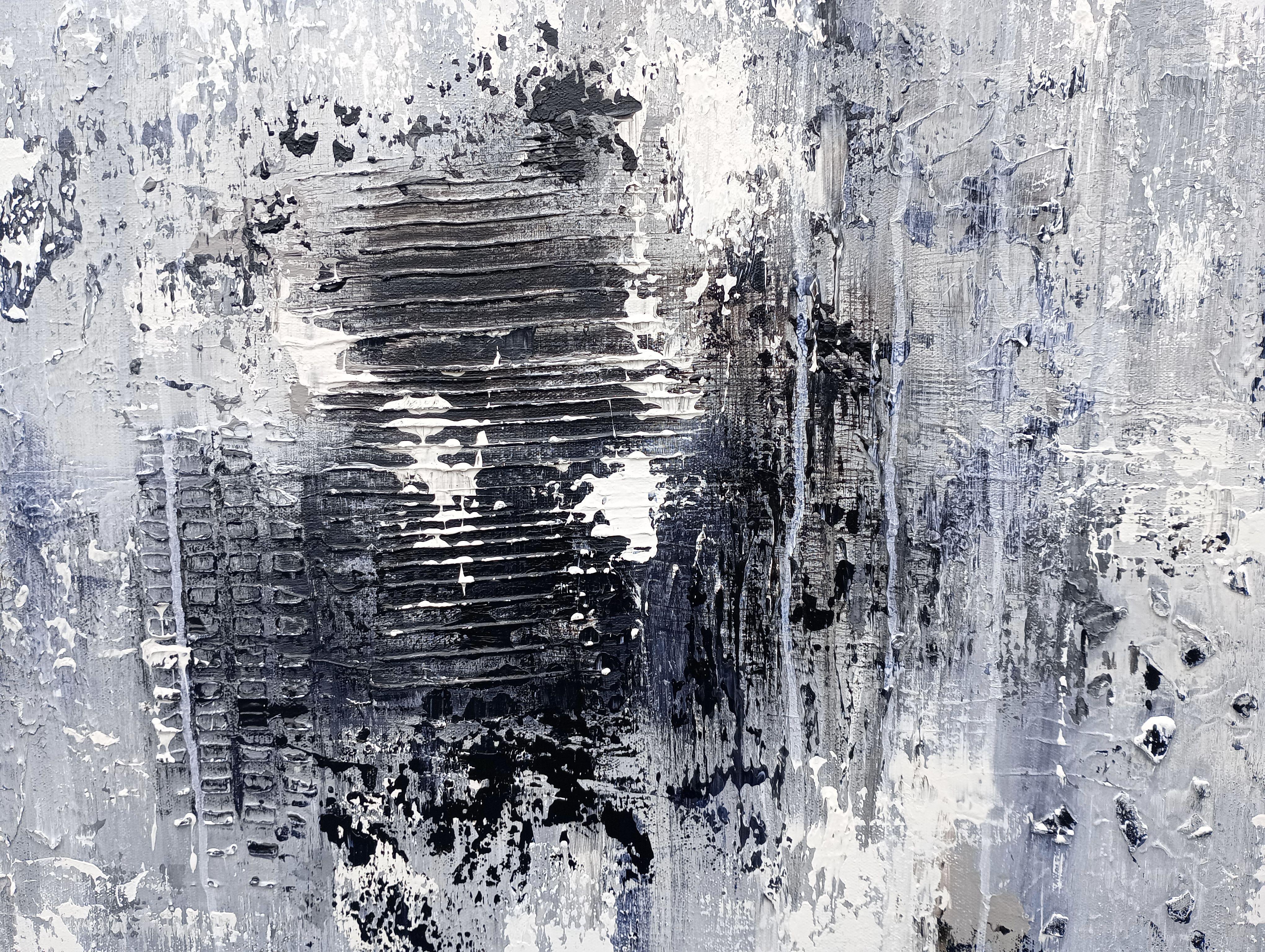 XXXL Monocromo 120 x 80 cm, Pintura, Acrílico sobre lienzo - Painting Abstracto de Susan Wooler