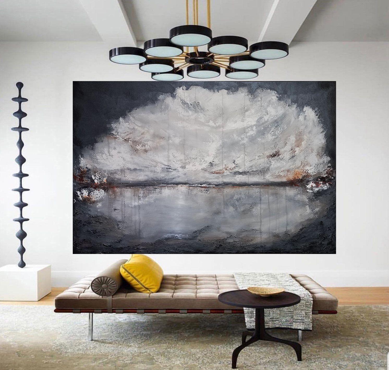 XXXL Morning Mist 120 x 80 cm Arte strutturata, Pittura, Acrilico su tela - Painting Impressionismo di Susan Wooler