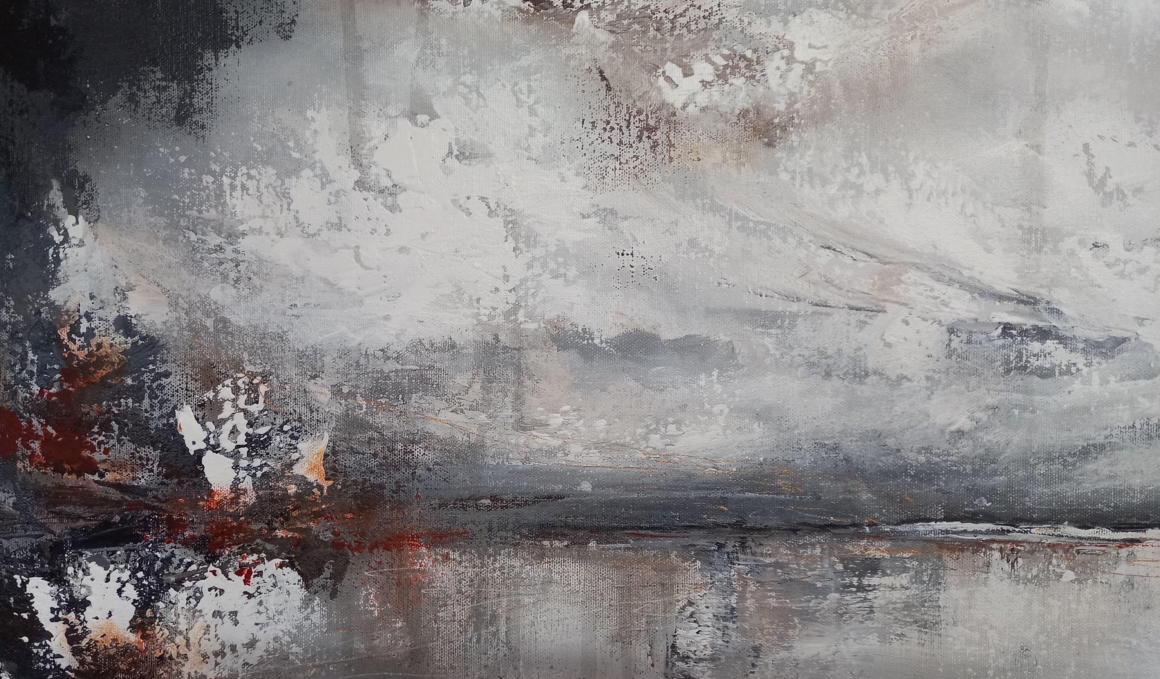 XXXL Morning Mist 120 x 80 cm Arte strutturata, Pittura, Acrilico su tela 2