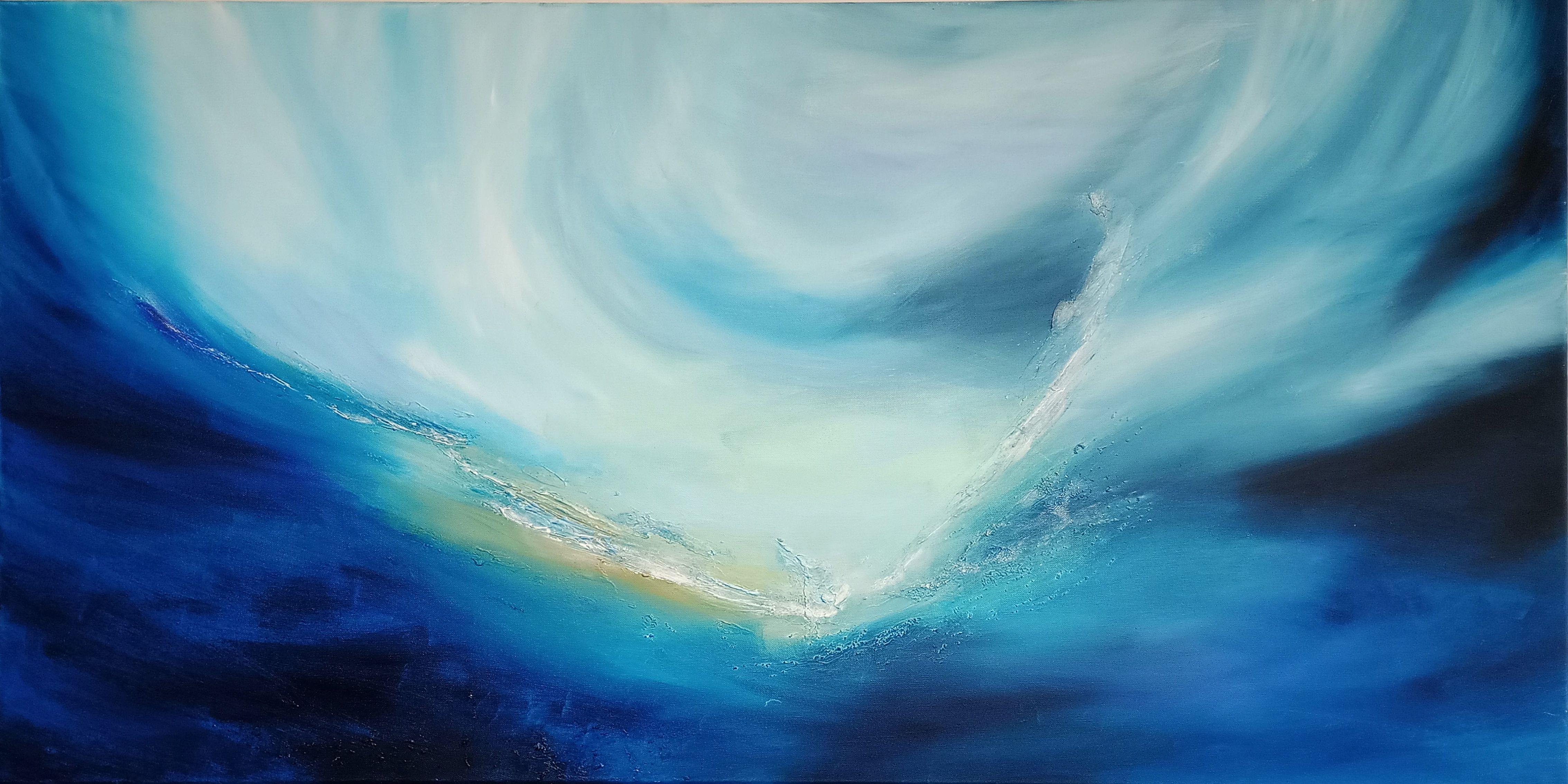 XXXL Océano de Emoción 160 x 80 cm, Pintura, Acrílico sobre lienzo - Painting de Susan Wooler
