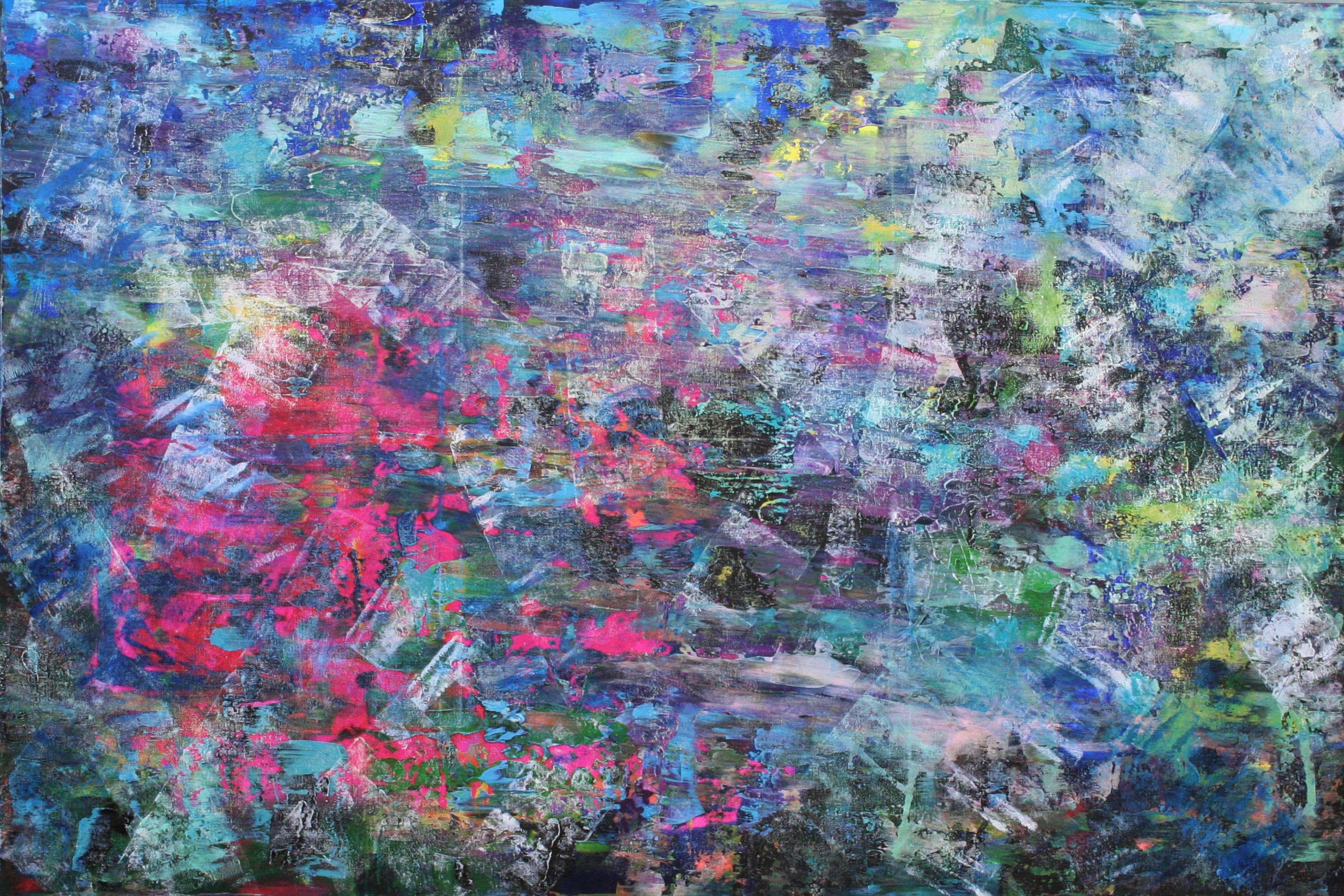 Susan Wooler Abstract Painting - XXXL Spectral Distortion 150 x 100cm Abstract, Painting, Acrylic on Canvas