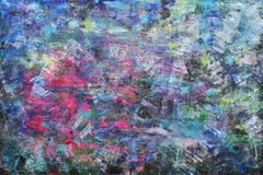 XXXL Spectral Distortion 150 x 100 cm abstrait, peinture, acrylique sur toile