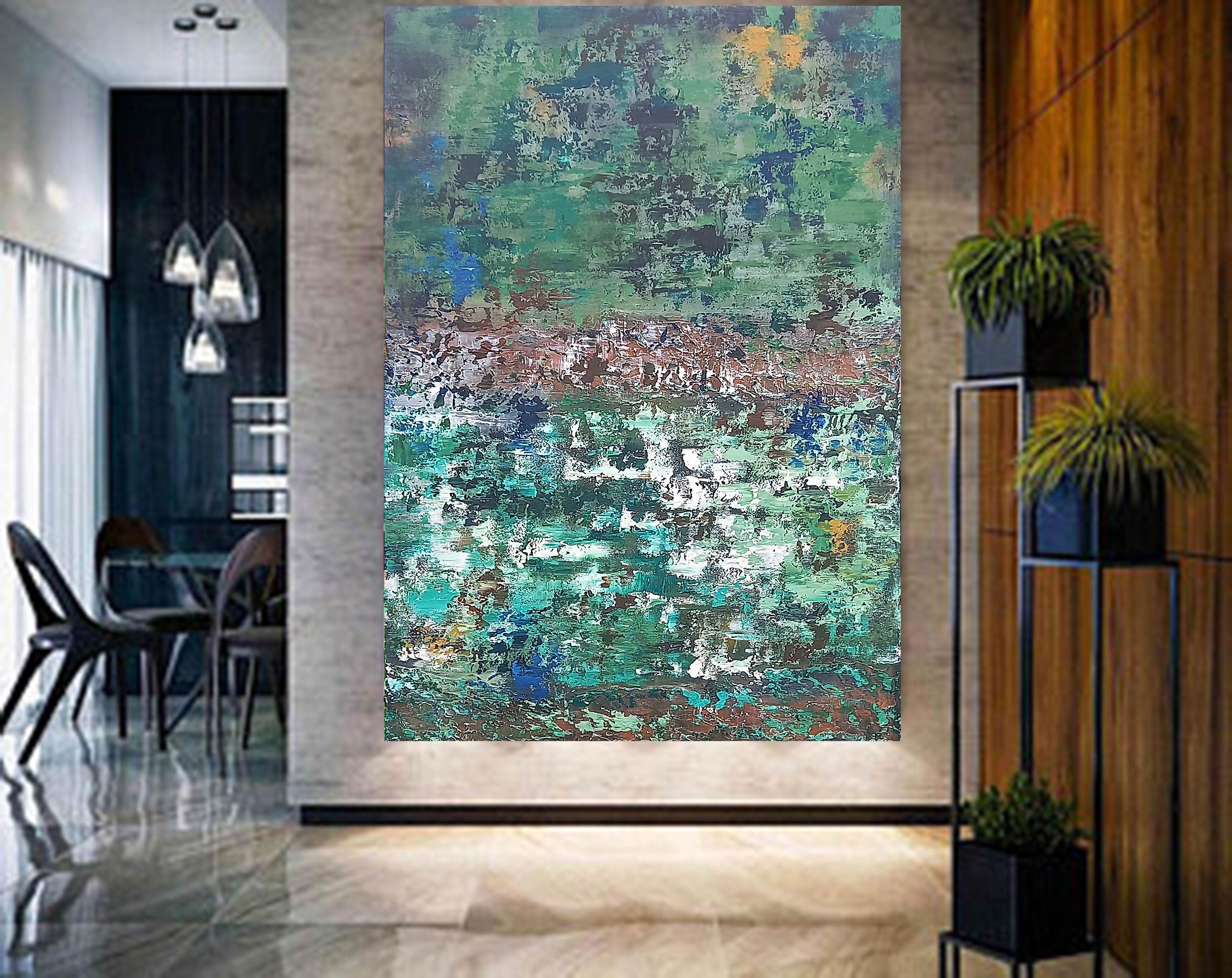 XXXL Passeggiata nel bosco 120 x 80 cm, Pittura, Acrilico su tela - Painting Espressionismo astratto di Susan Wooler