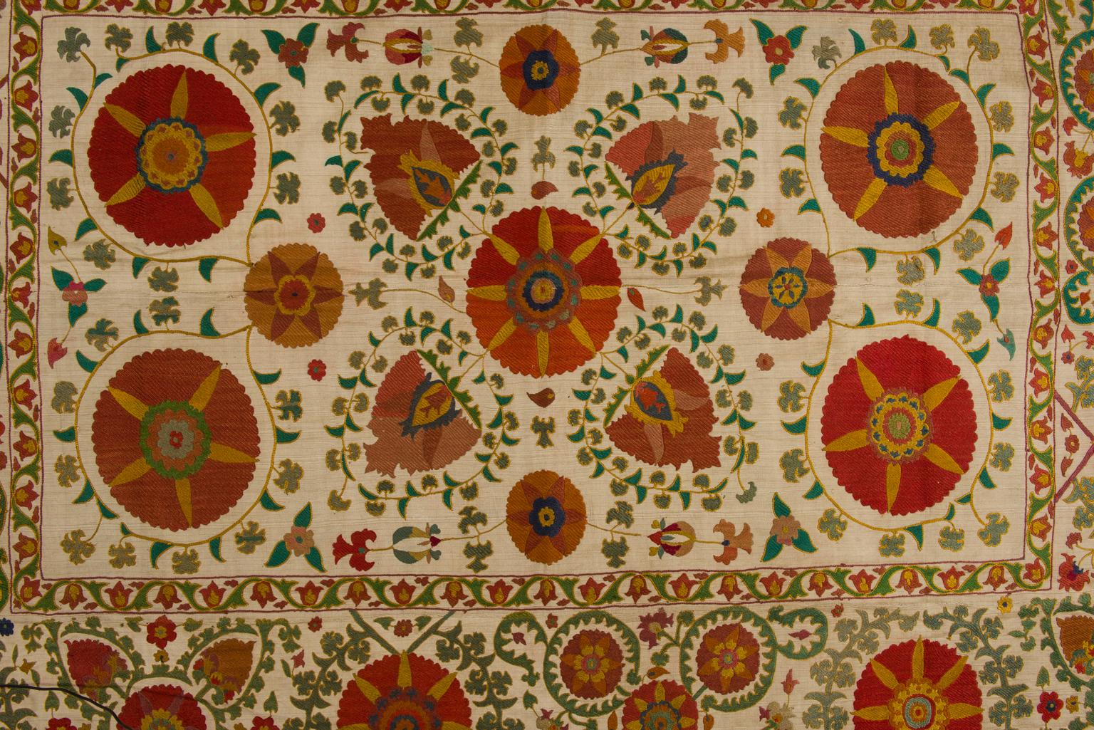 Silk Susani Uzbek Embroidery Tapestry For Sale