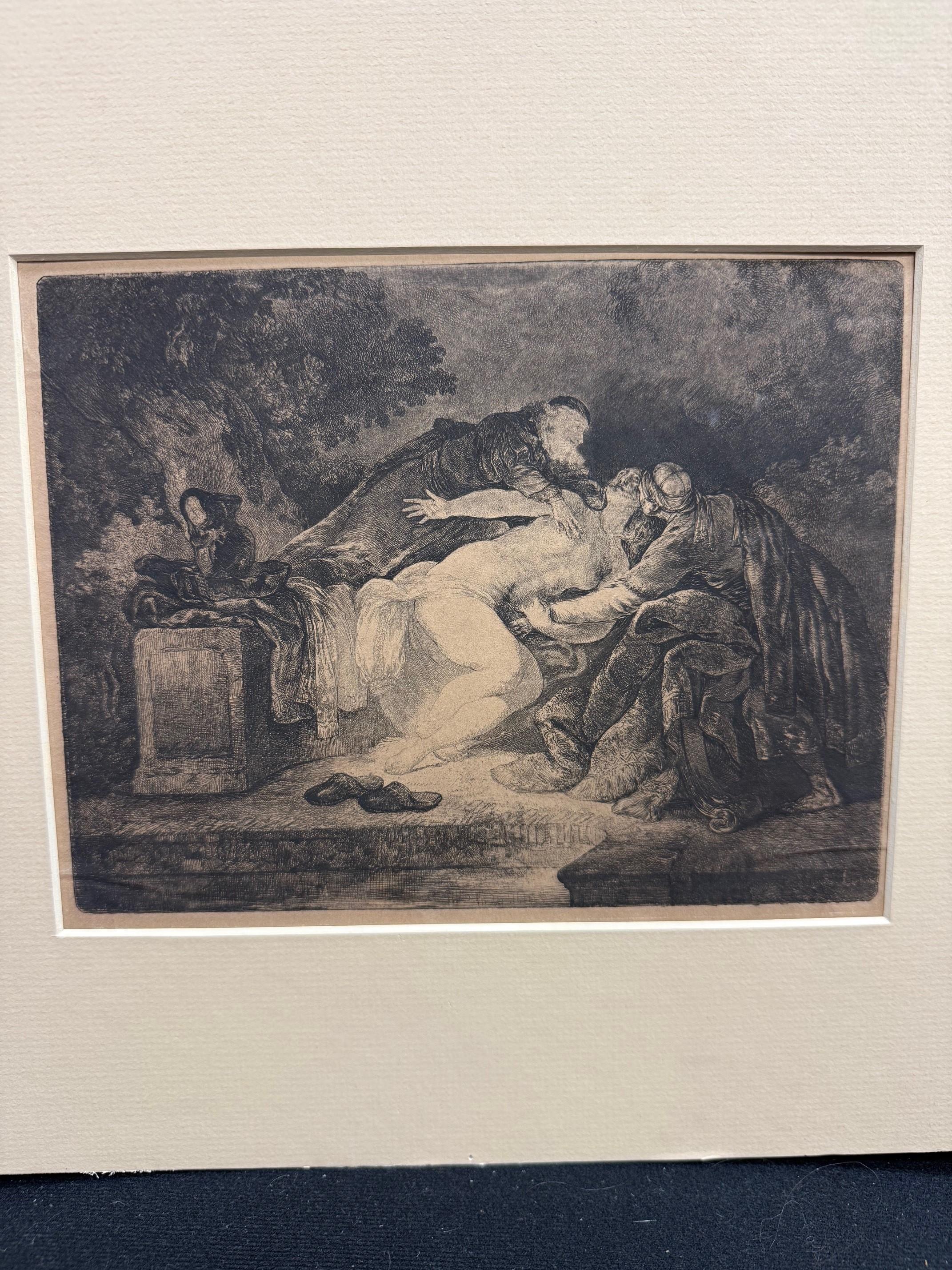 Francese Susanna e gli anziani Acquaforte, Jean Pierre Norblin de la Gourdaine 1776 in vendita