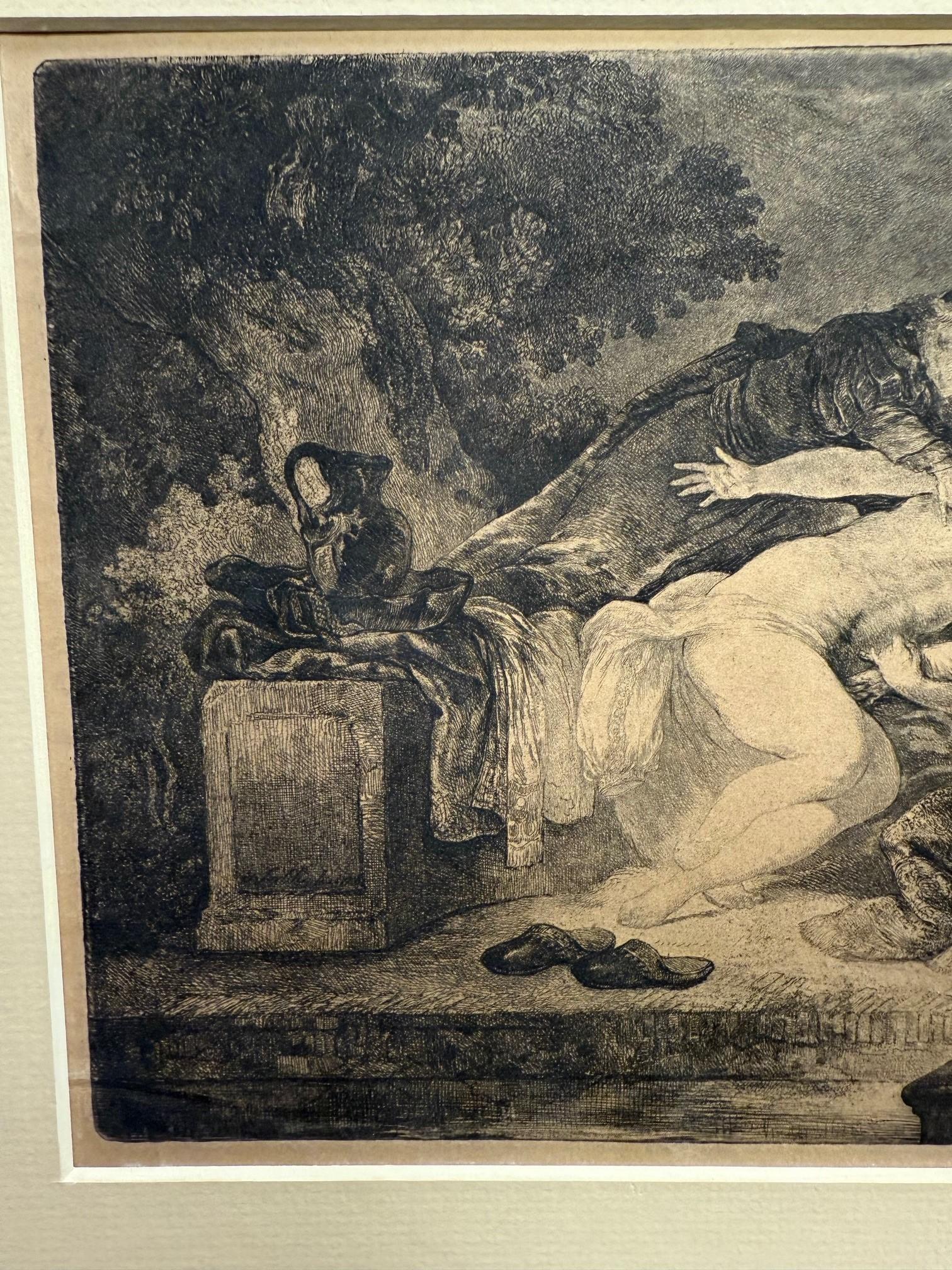 XVIII secolo Susanna e gli anziani Acquaforte, Jean Pierre Norblin de la Gourdaine 1776 in vendita