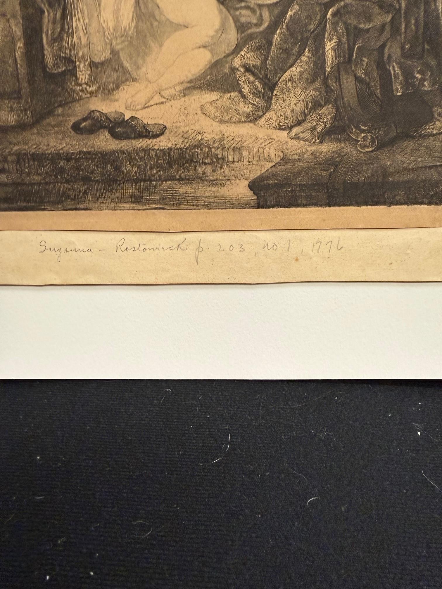 Susanna e gli anziani Acquaforte, Jean Pierre Norblin de la Gourdaine 1776 in vendita 2