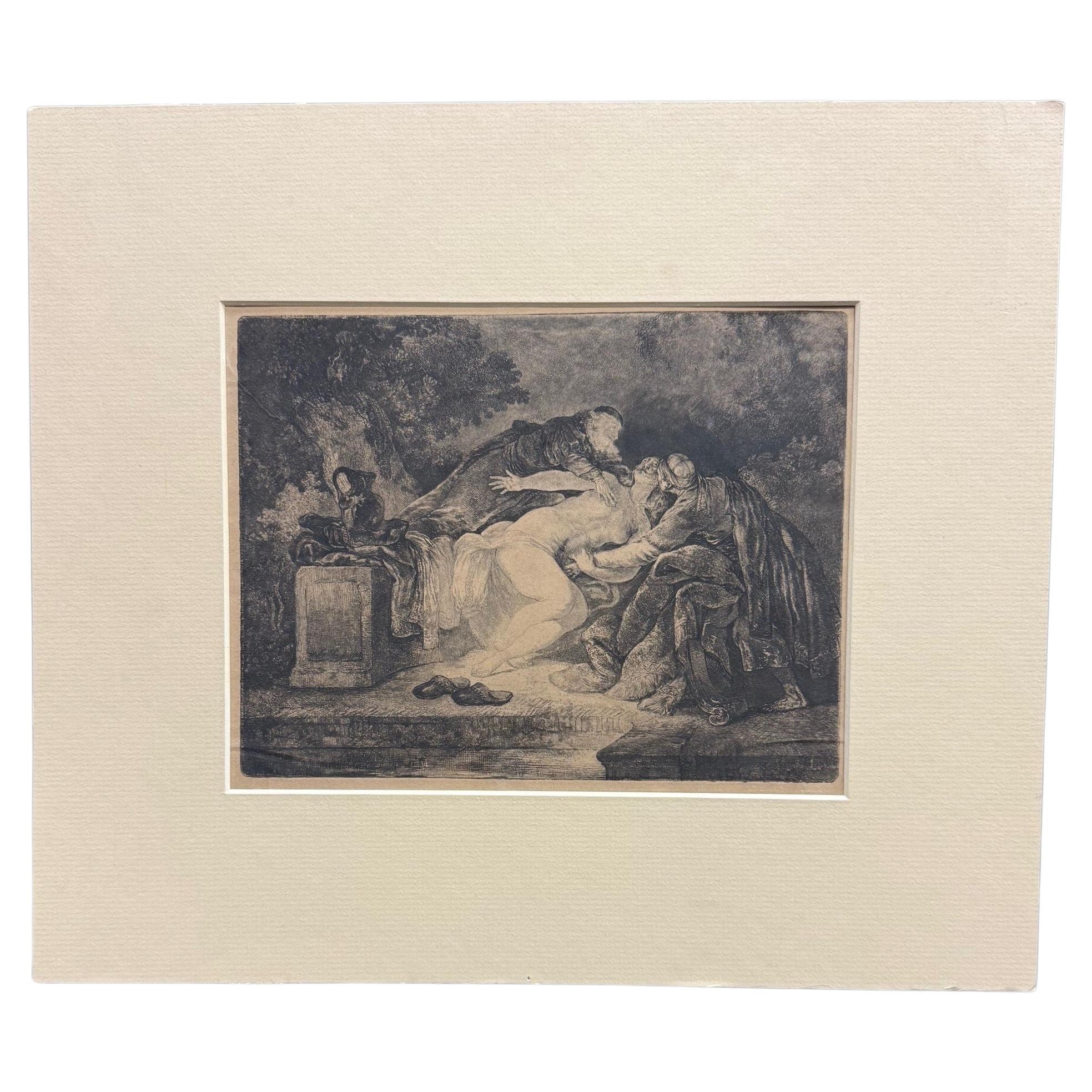 Susanna e gli anziani Acquaforte, Jean Pierre Norblin de la Gourdaine 1776 in vendita