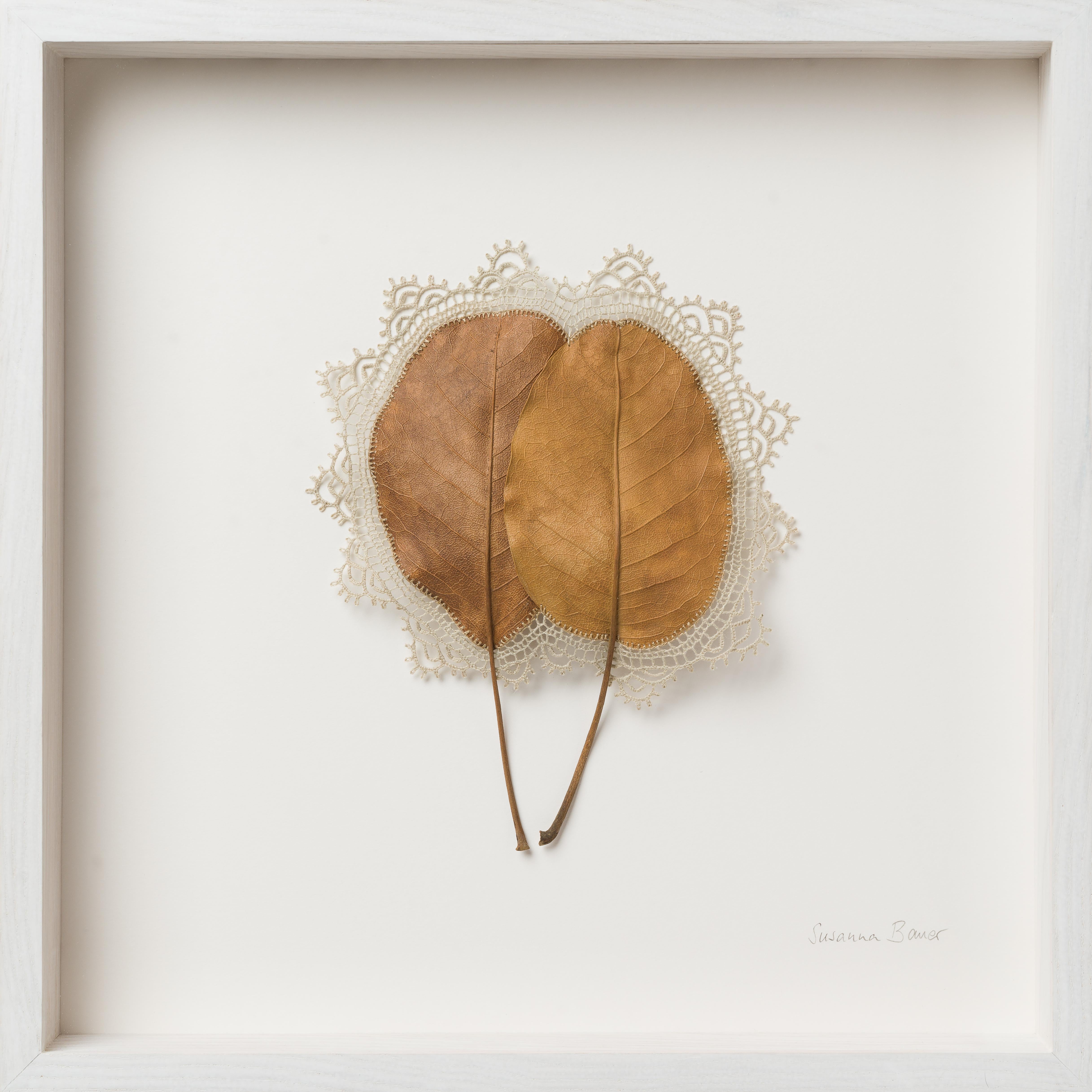 Everything That Surrounds Us V -Intricate contemporary crochet leaf nature art - Mixed Media Art by Susanna Bauer