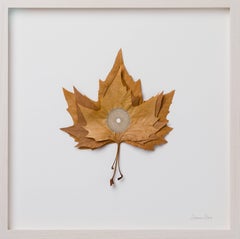 For What Binds Us- nature inspired embroidered real leaves on paper