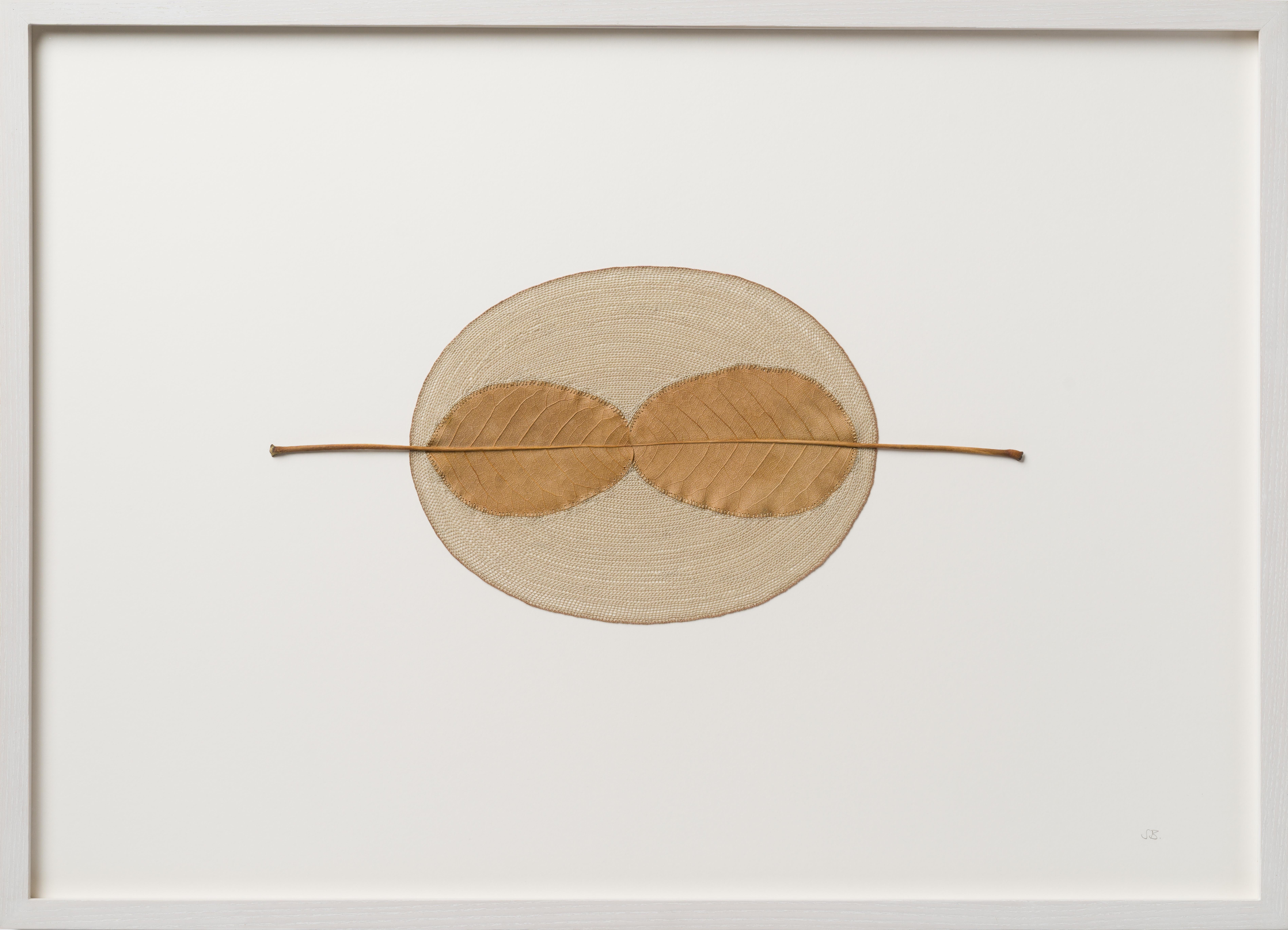 Touch II - foglie secche all'uncinetto contemporanee - arte da parete Nature incorniciata